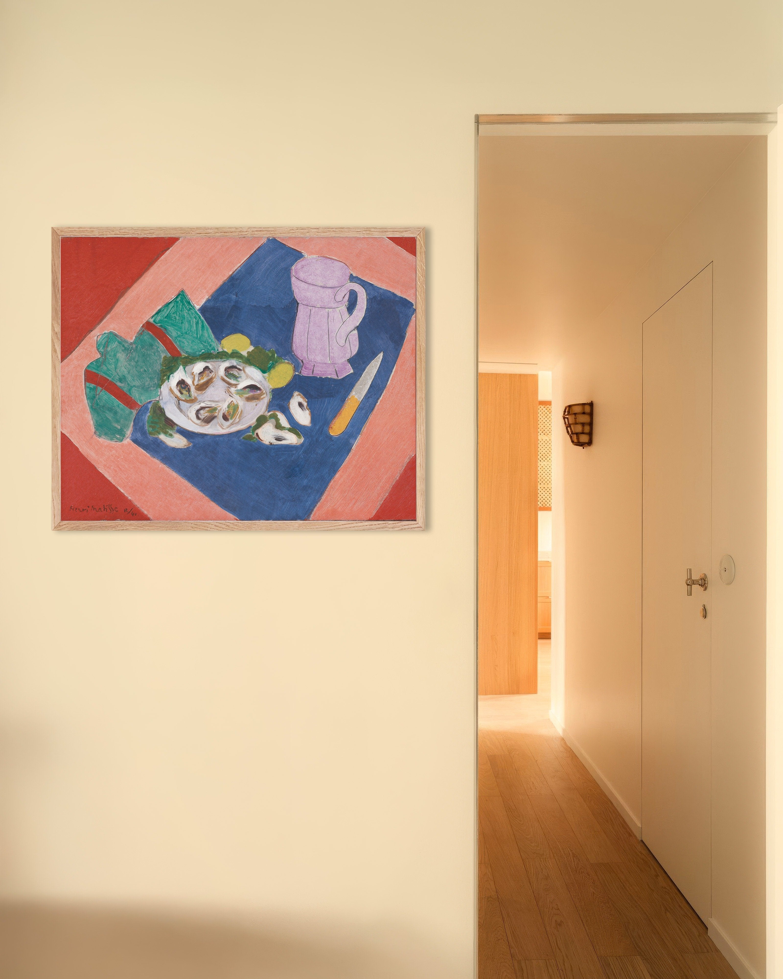 Poster of Still life with oysters (1940) by Henri Matisse - Poster, with natural wooden frame