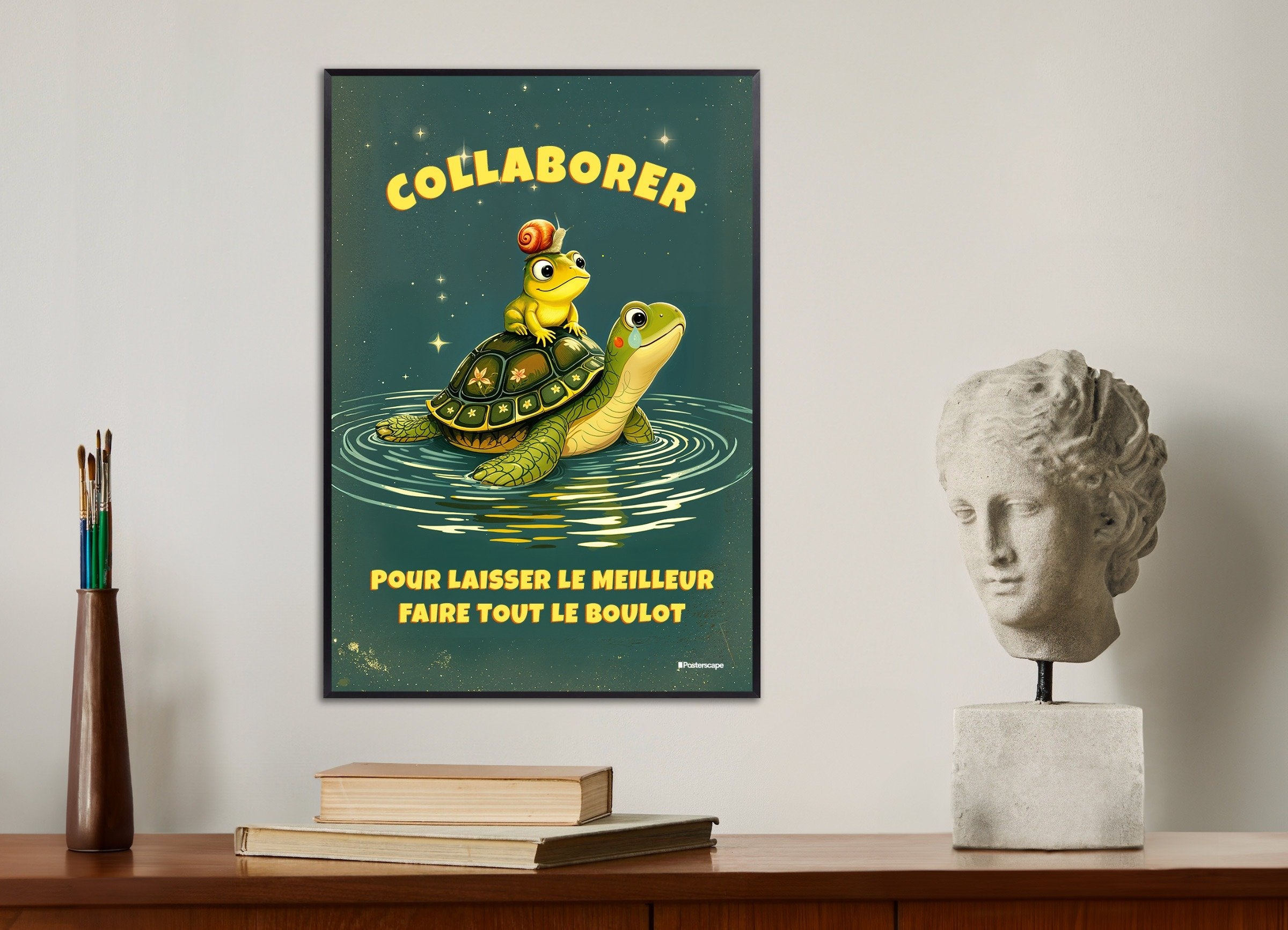 Poster of Teamwork Demotivational Poster, with metal frame