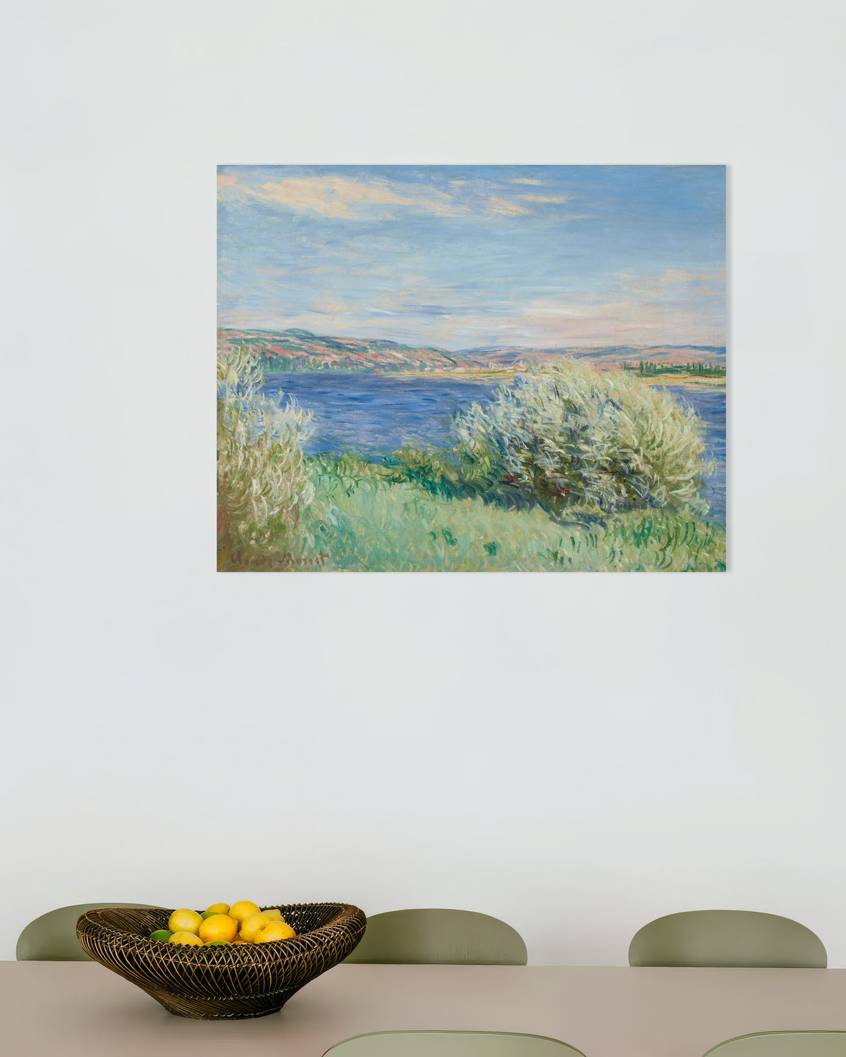 Poster Seineufer bei Vétheuil (1881) von Claude Monet