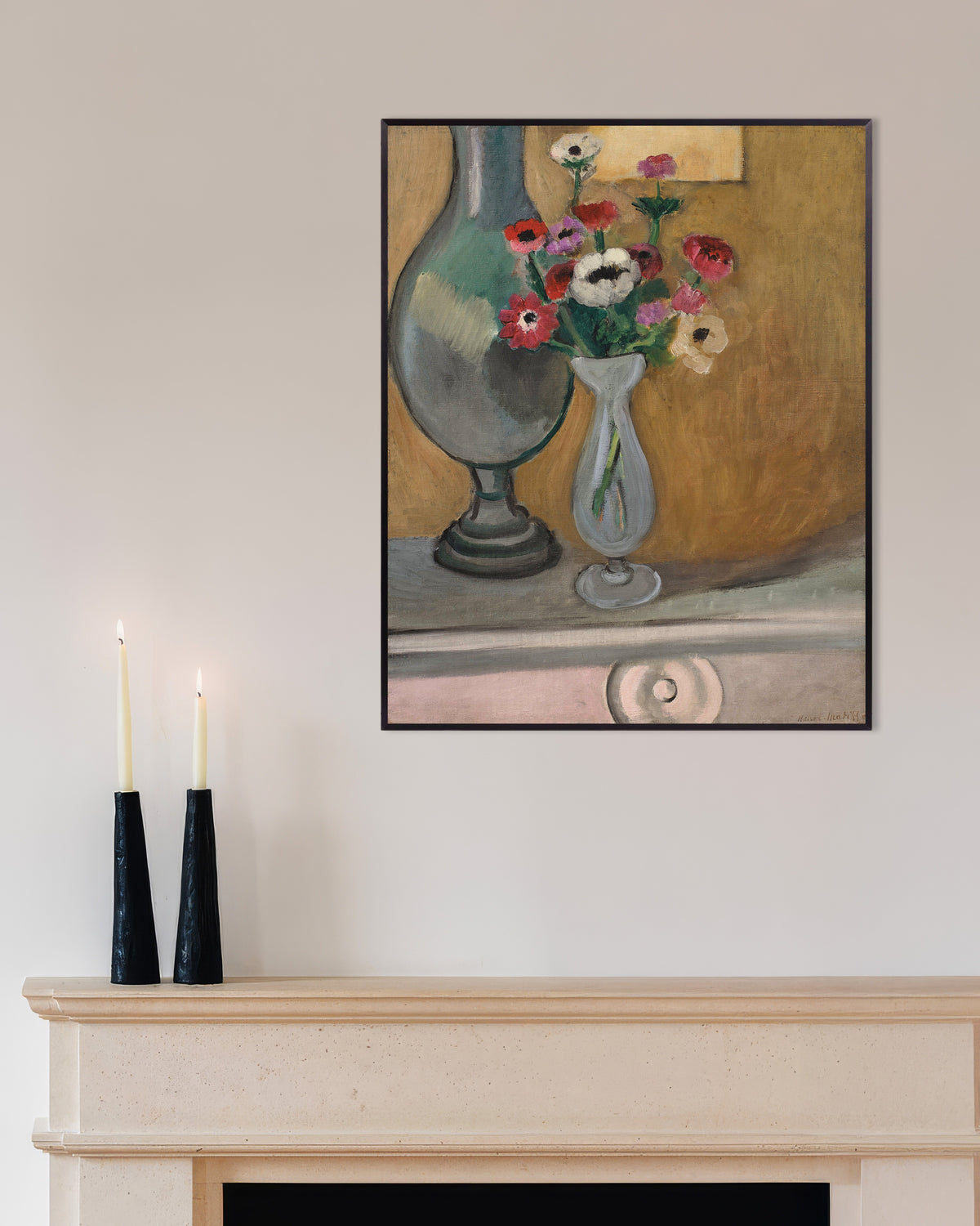 Poster de Le Bouquet d’anémones (1918) de Henri Matisse, avec un cadre en métal
