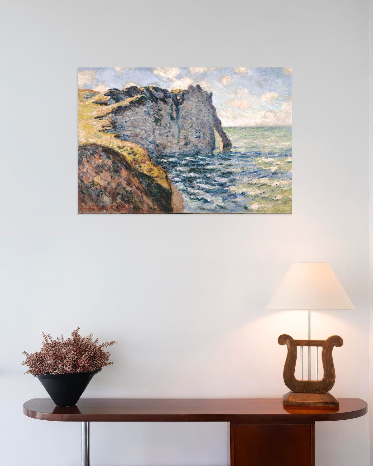 Affiche La Falaise d'Aval, Étretat (1885) de Claude Monet