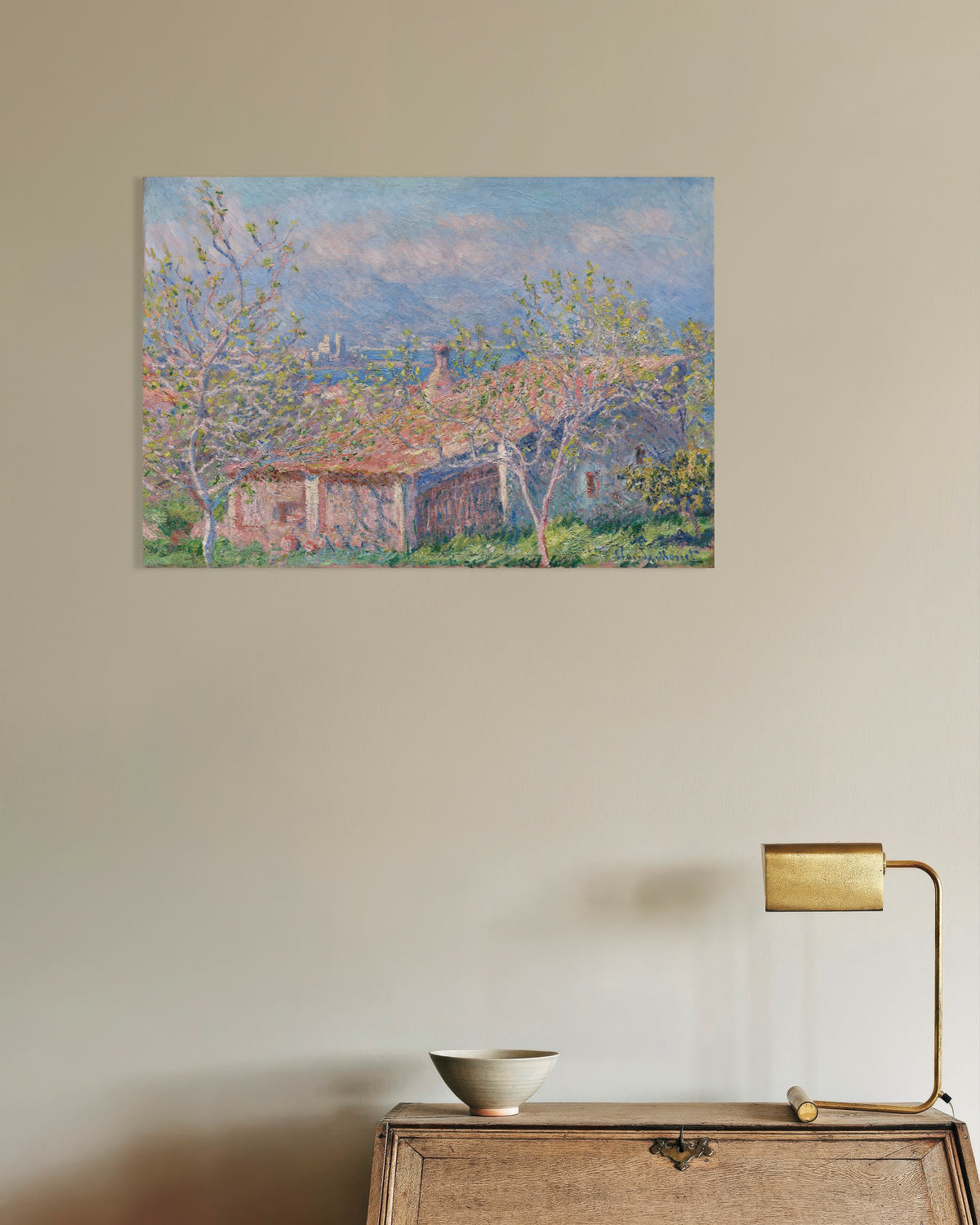 Poster Das Haus des Gärtners in Antibes (1888) von Claude Monet