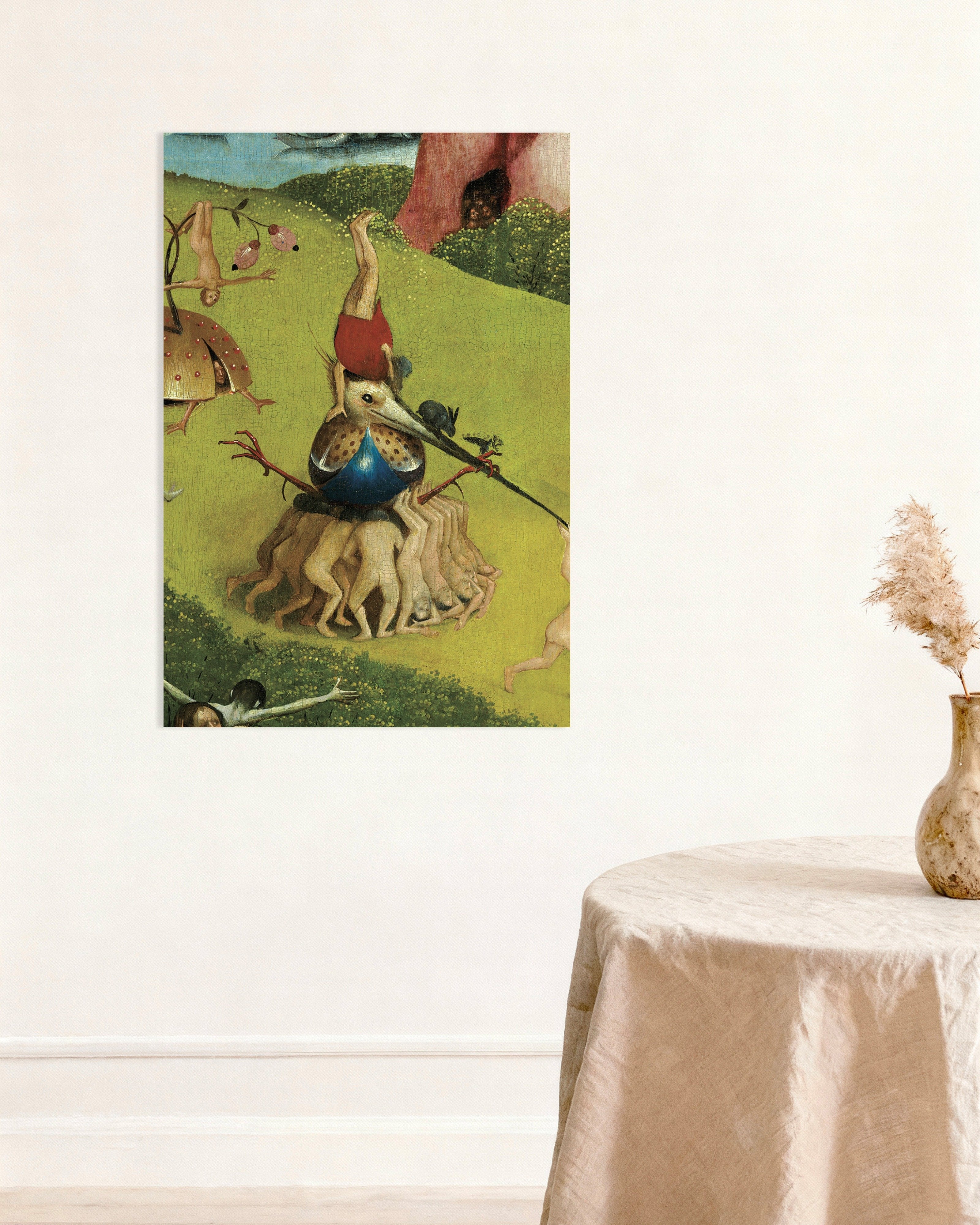 Poster of The giant bird and acrobats - Detail from The Garden of Earthly Delights