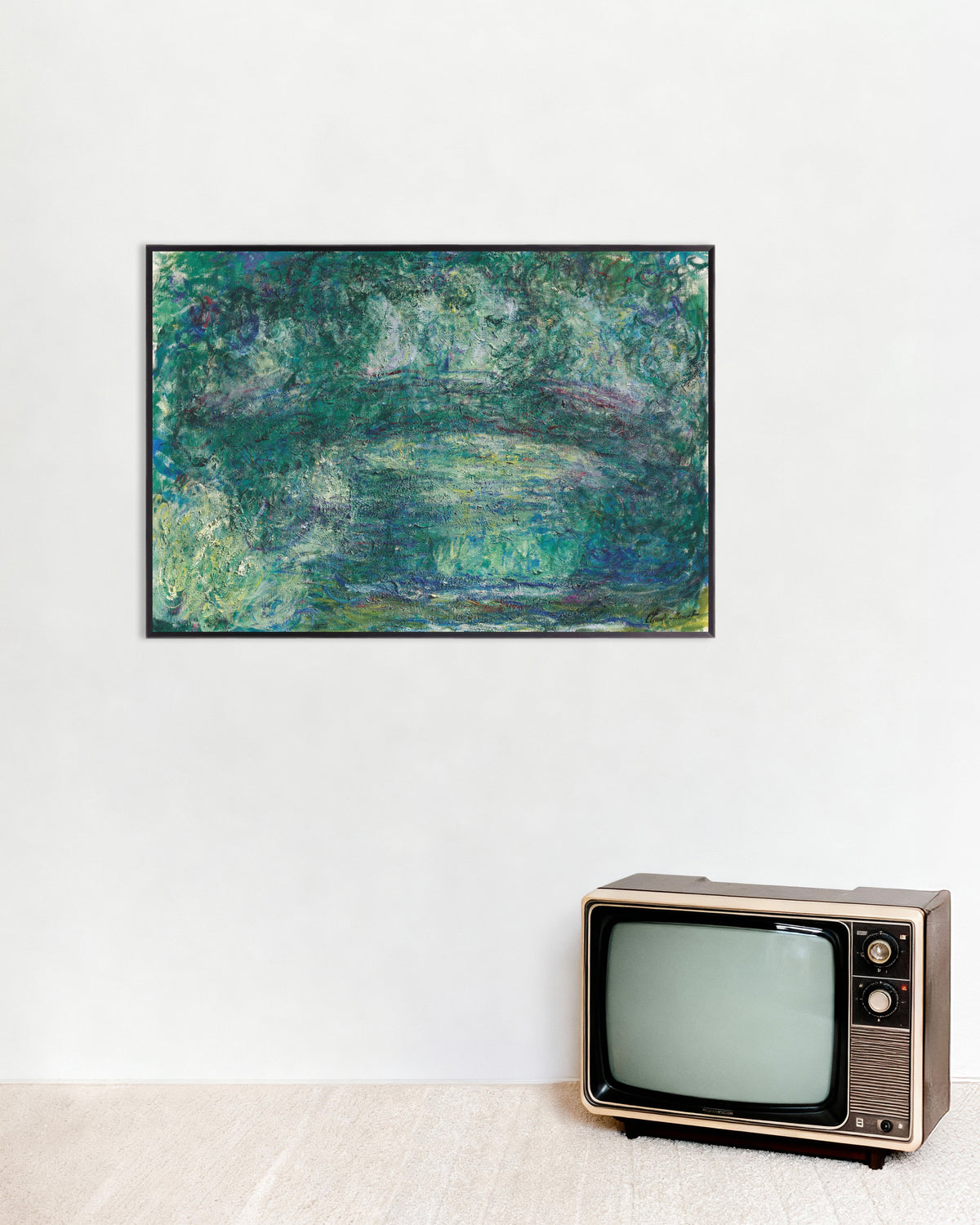 Affiche Le Pont japonais (1918–1924) de Claude Monet, avec un cadre en métal