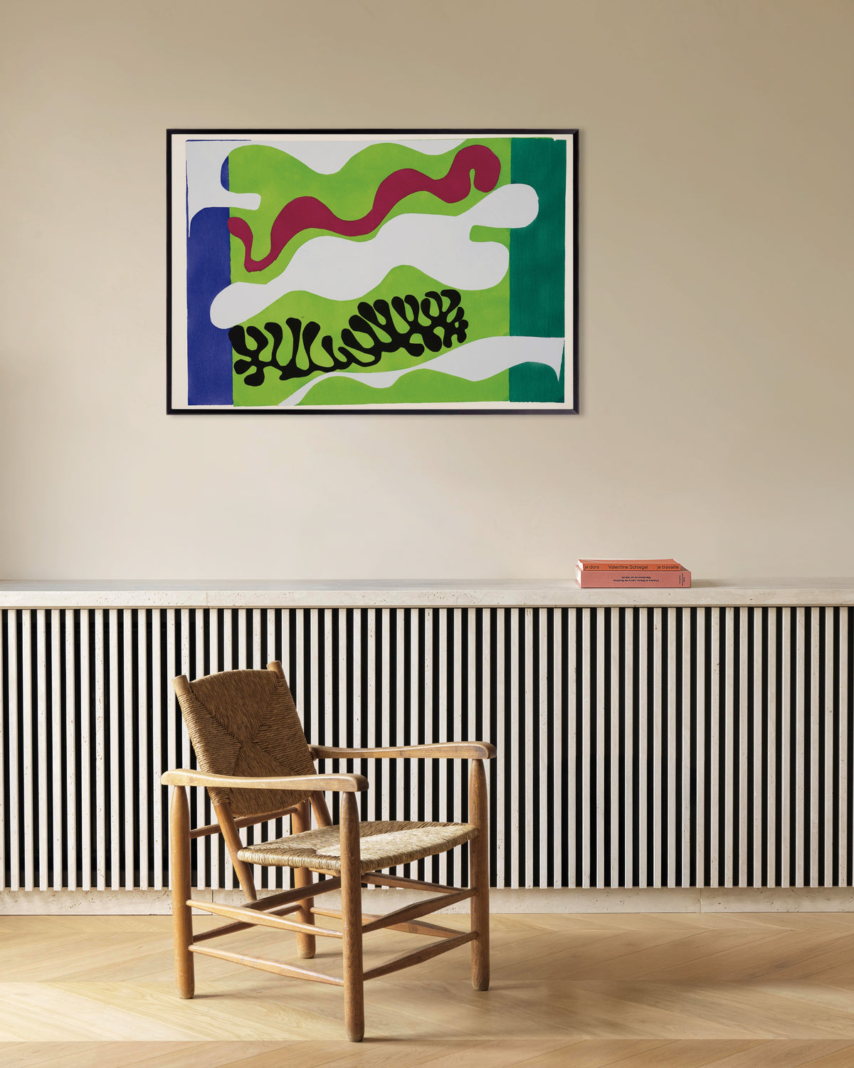Poster de Le Lagon en vert (Jazz, 1947) de Henri Matisse, avec un cadre en métal
