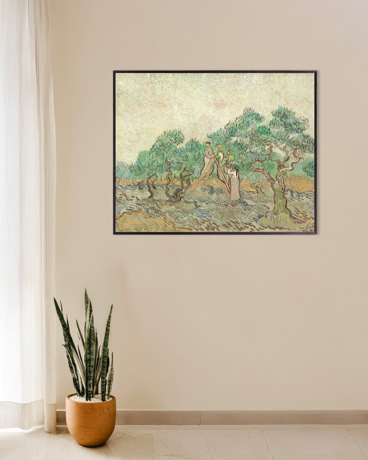 Poster di L'uliveto (1889) di Vincent van Gogh, con cornice in metallo