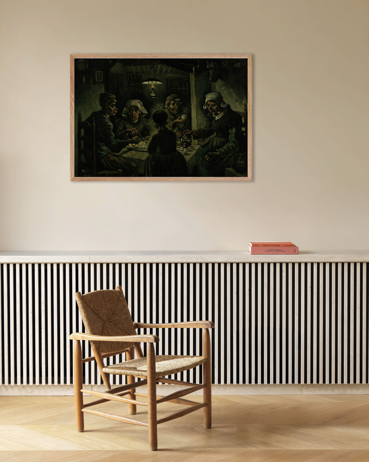 Poster «I mangiatori di patate» (1885) di Vincent van Gogh, con cornice in legno naturale