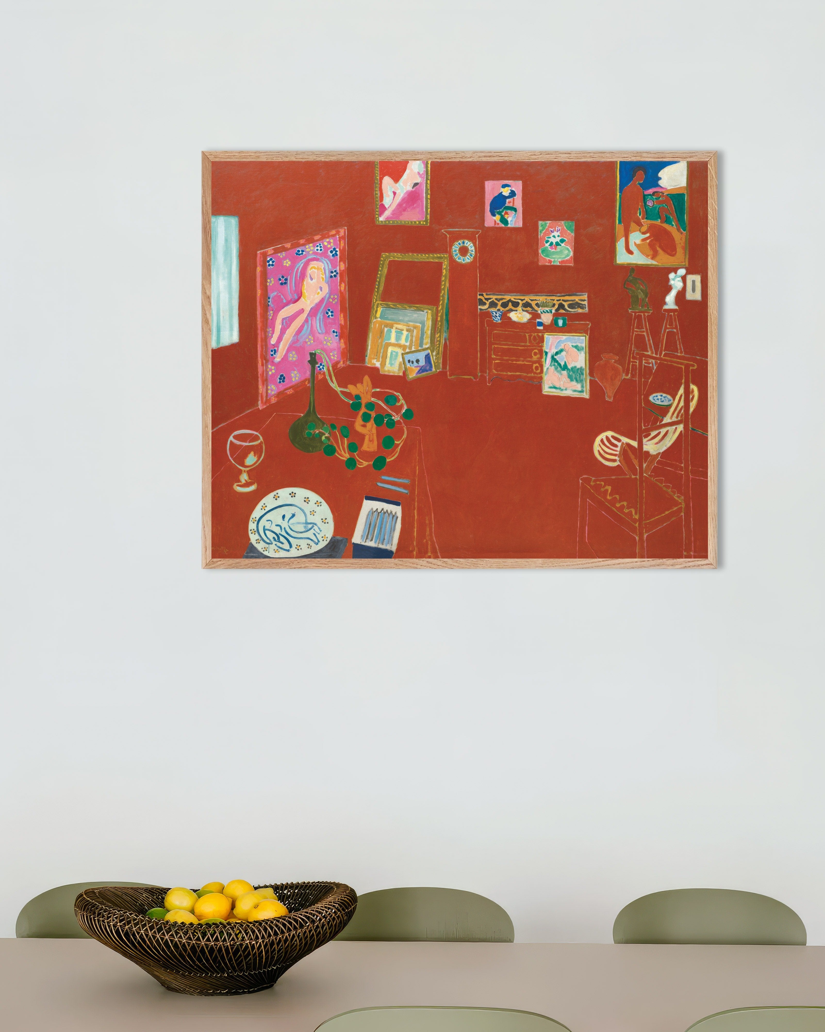 Poster of The red studio (1911) by Henri Matisse - Poster, with natural wooden frame