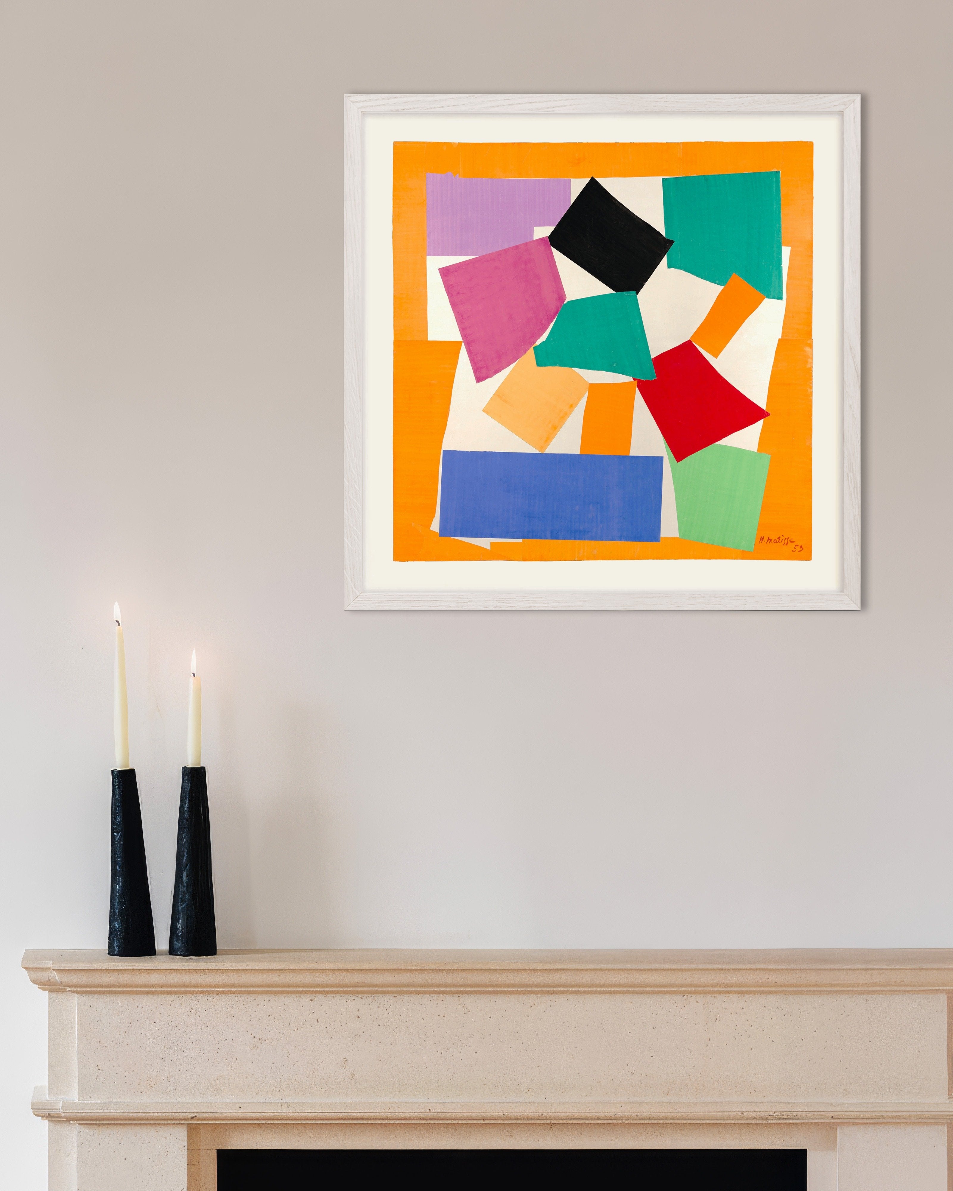 Poster of The snail (1953) by Henri Matisse - Poster, with white wooden frame