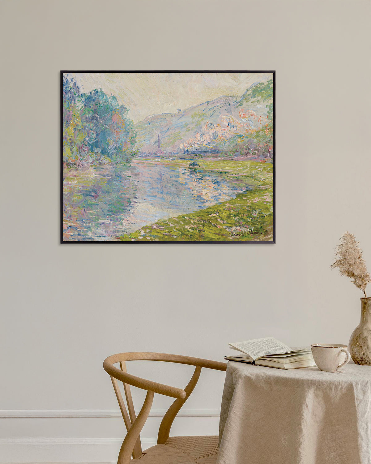 Affiche Le Train à Jeufosse (1884) de Claude Monet, avec un cadre en métal
