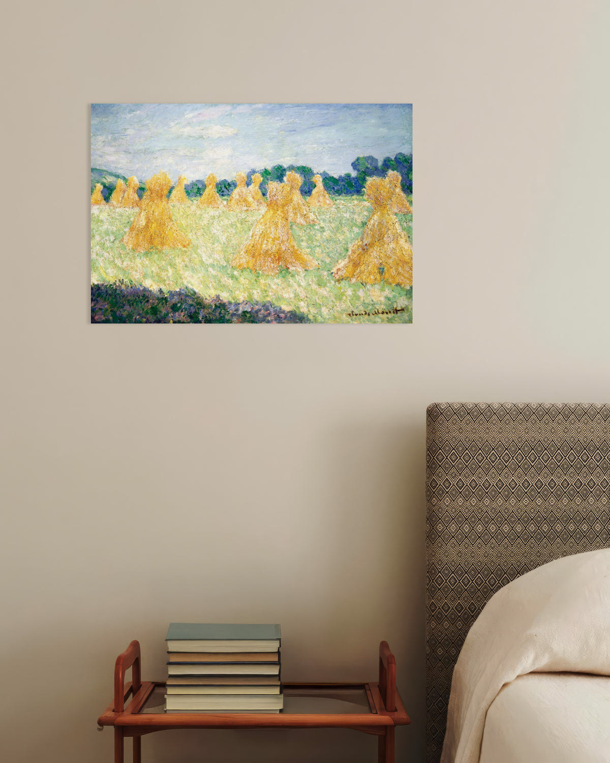 Poster Die jungen Damen von Giverny, Sonneneffekt (1894) von Claude Monet