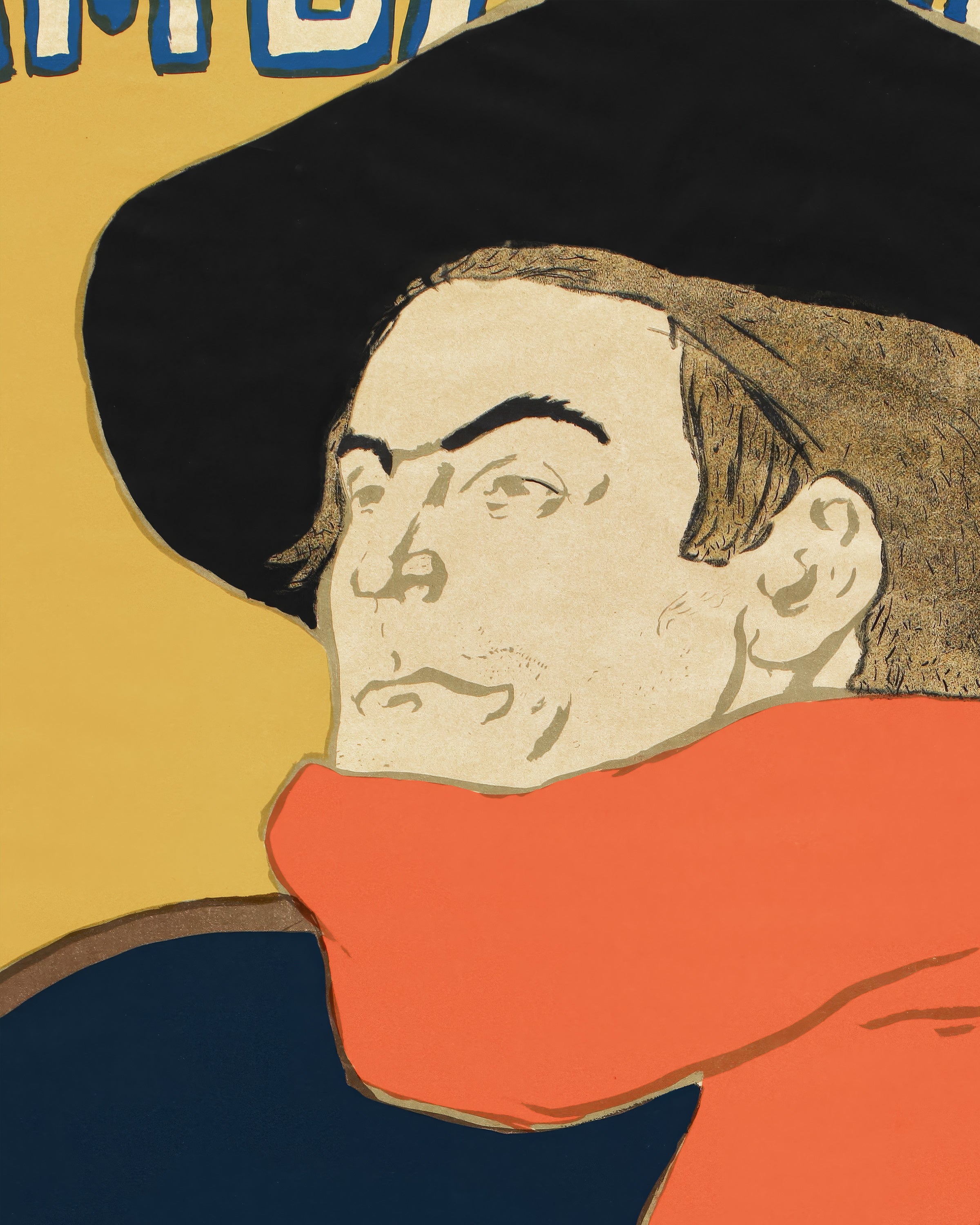 Ambassadeurs: Aristide Bruant im Kabarett (1892) vo Henri de Toulouse-Lautrec Poster