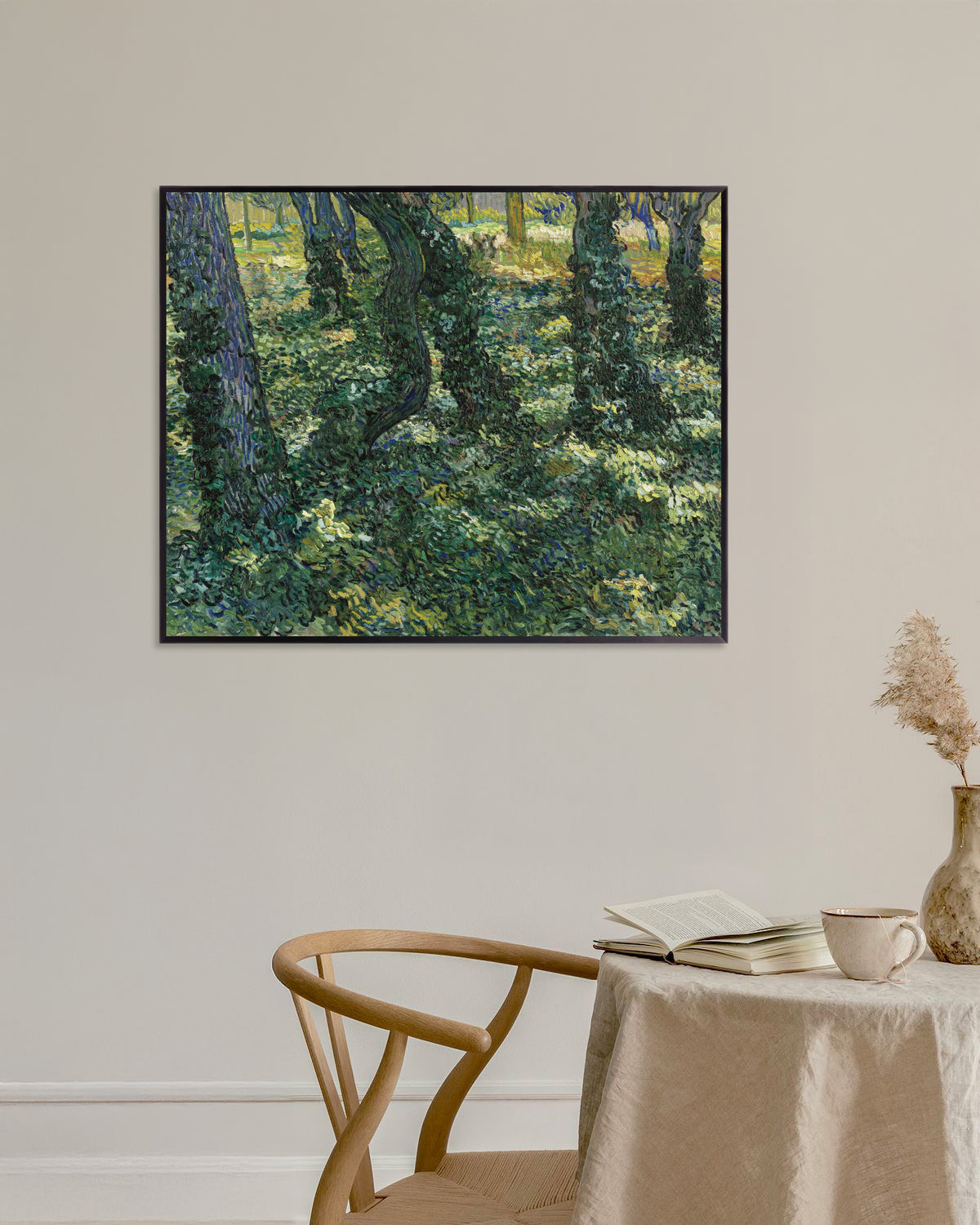 Poster di Sottobosco (1887) di Vincent van Gogh, con cornice metallica