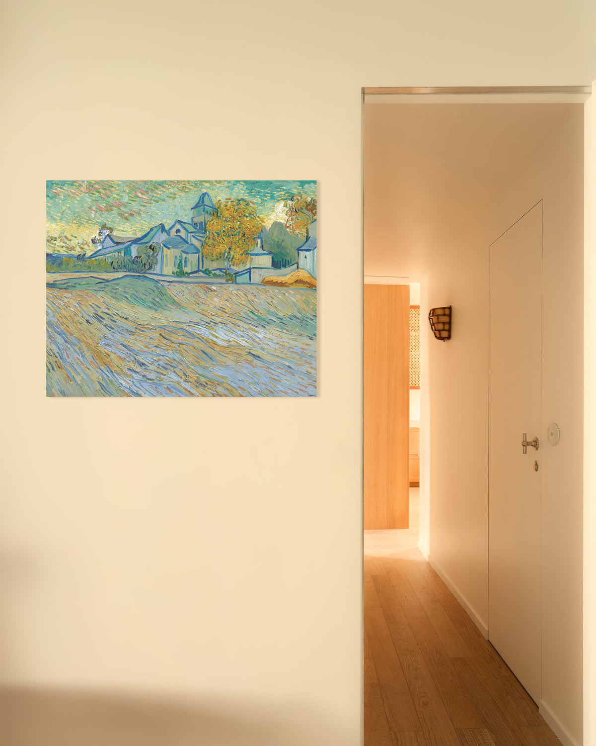 Poster di Veduta del manicomio e della cappella di Saint-Rémy (1889) di Vincent van Gogh