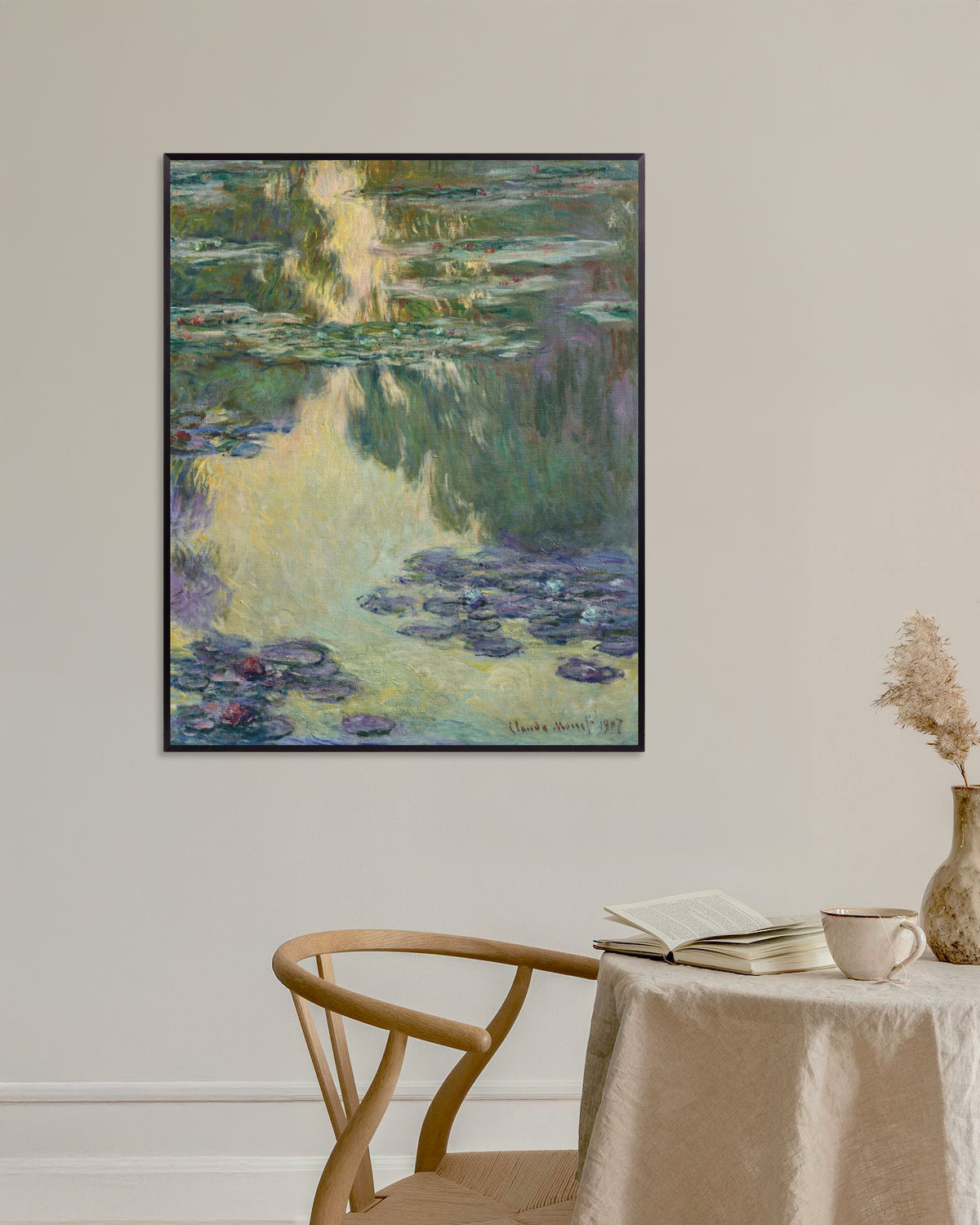 Poster Ninfee (1907) di Claude Monet con cornice in metallo