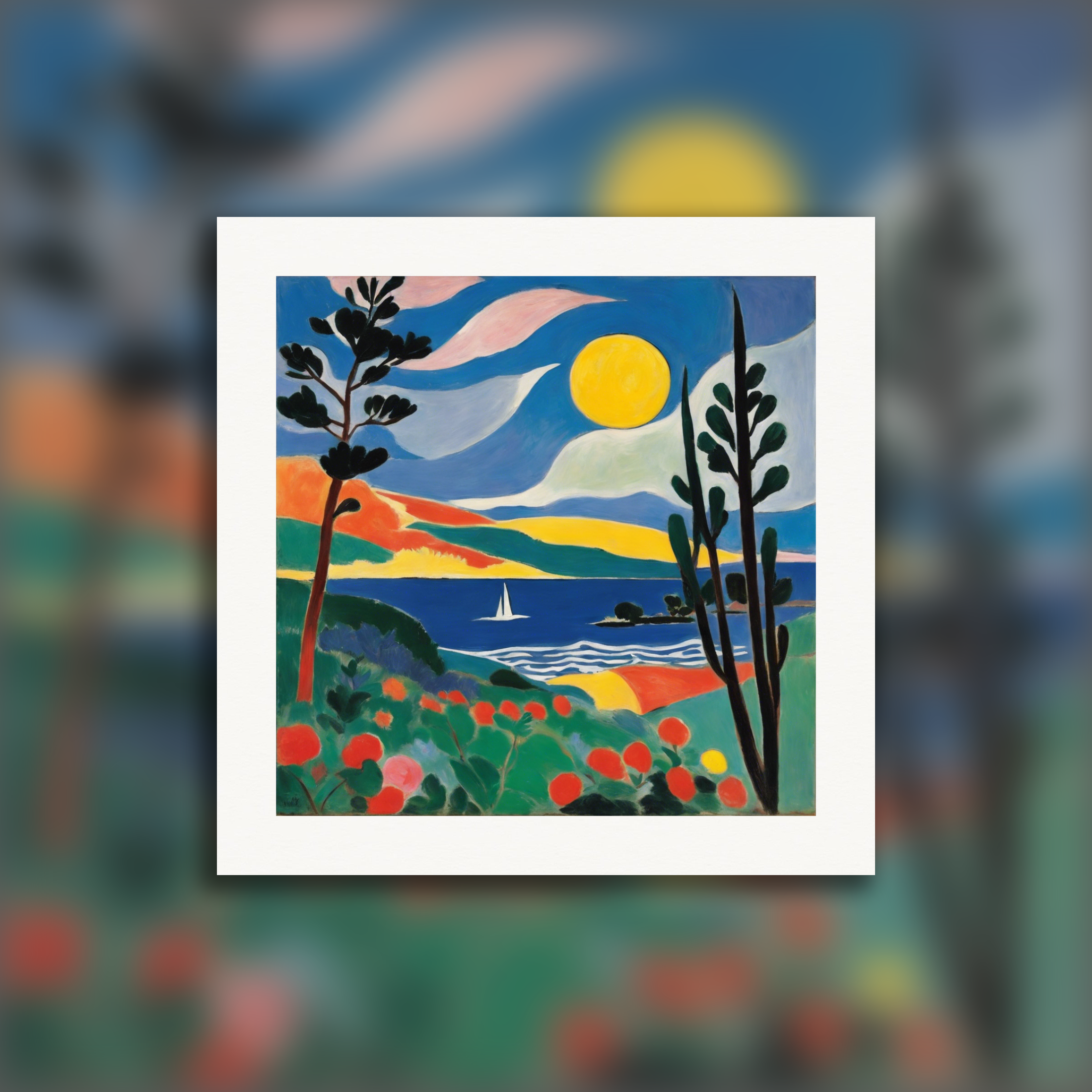 Formes expressives et abstraites, sensibilité décorative, Lune - Affiche