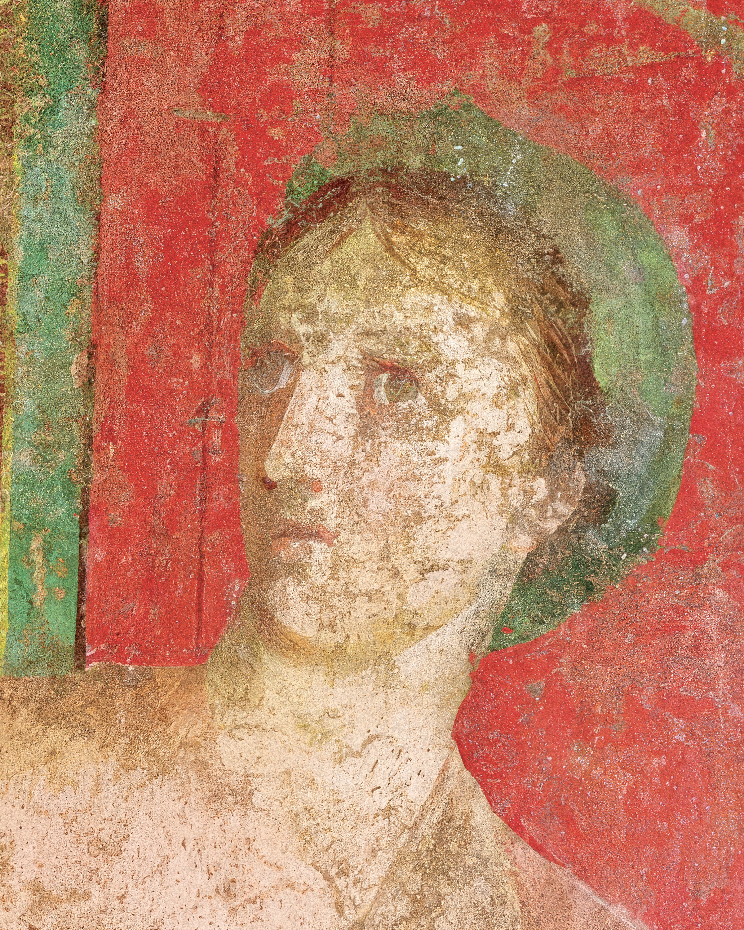 Frau gibt Novizen Halt Fresko Poster