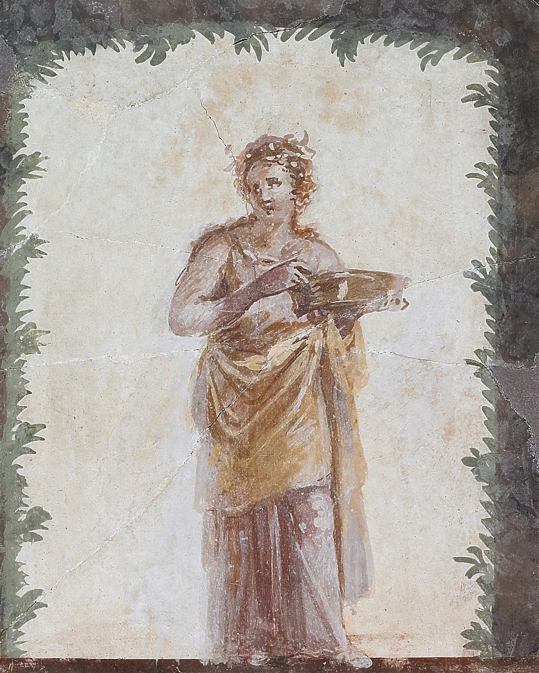 Ménade et Paon - Fragment de fresque de Pompéi - Affiche