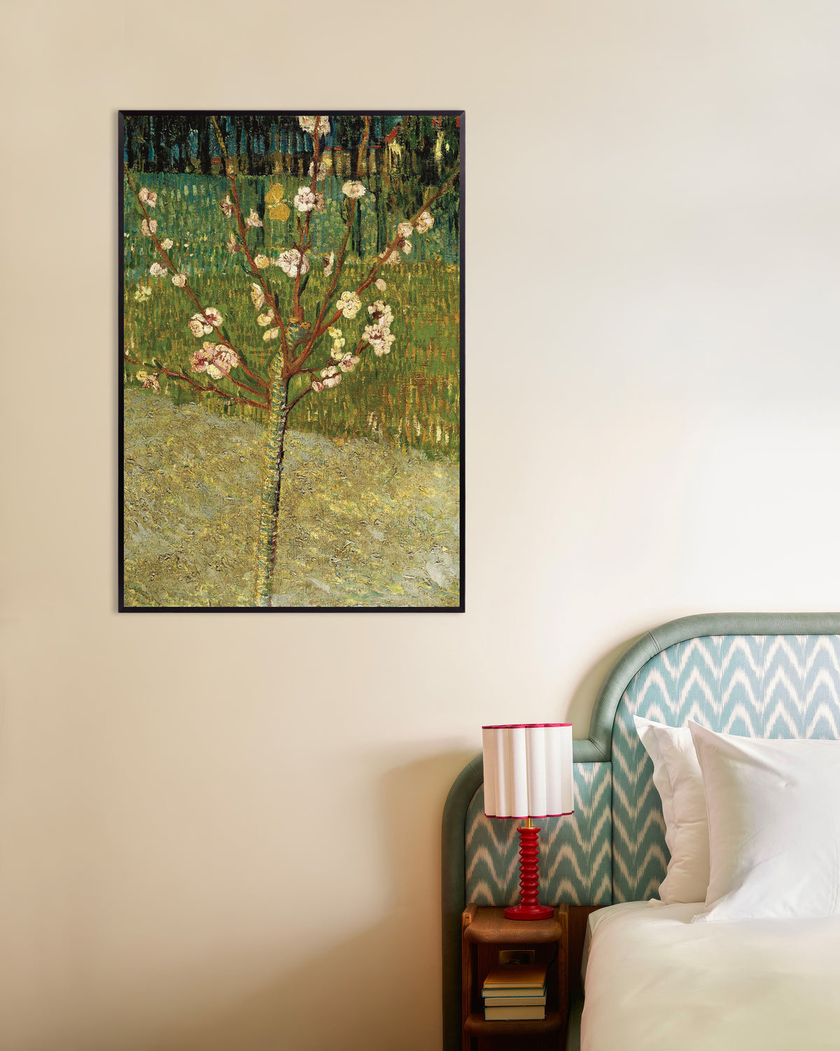 Poster „Mandelbaum in Blüte (1888) von Vincent van Gogh“ mit Metallrahmen