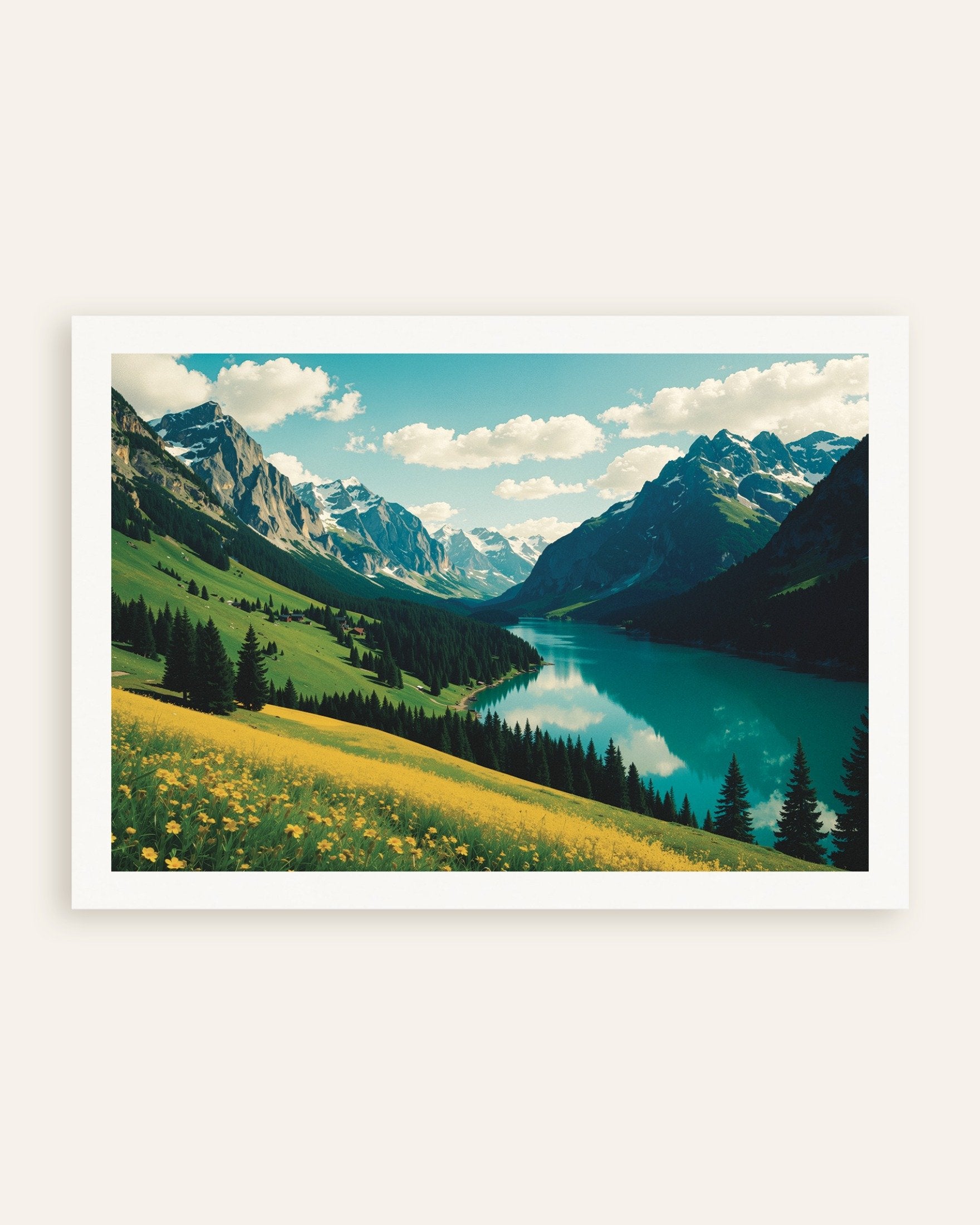 Poster of Alpine valley lake view, thumbnail