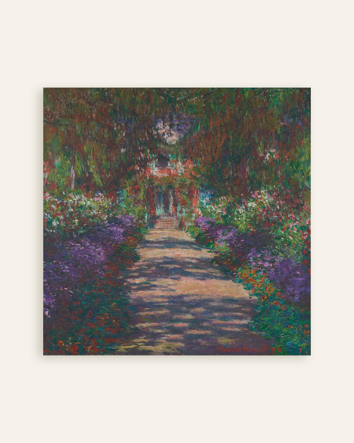 Poster Un viale nel giardino di Monet a Giverny (1902) di Claude Monet, miniatura