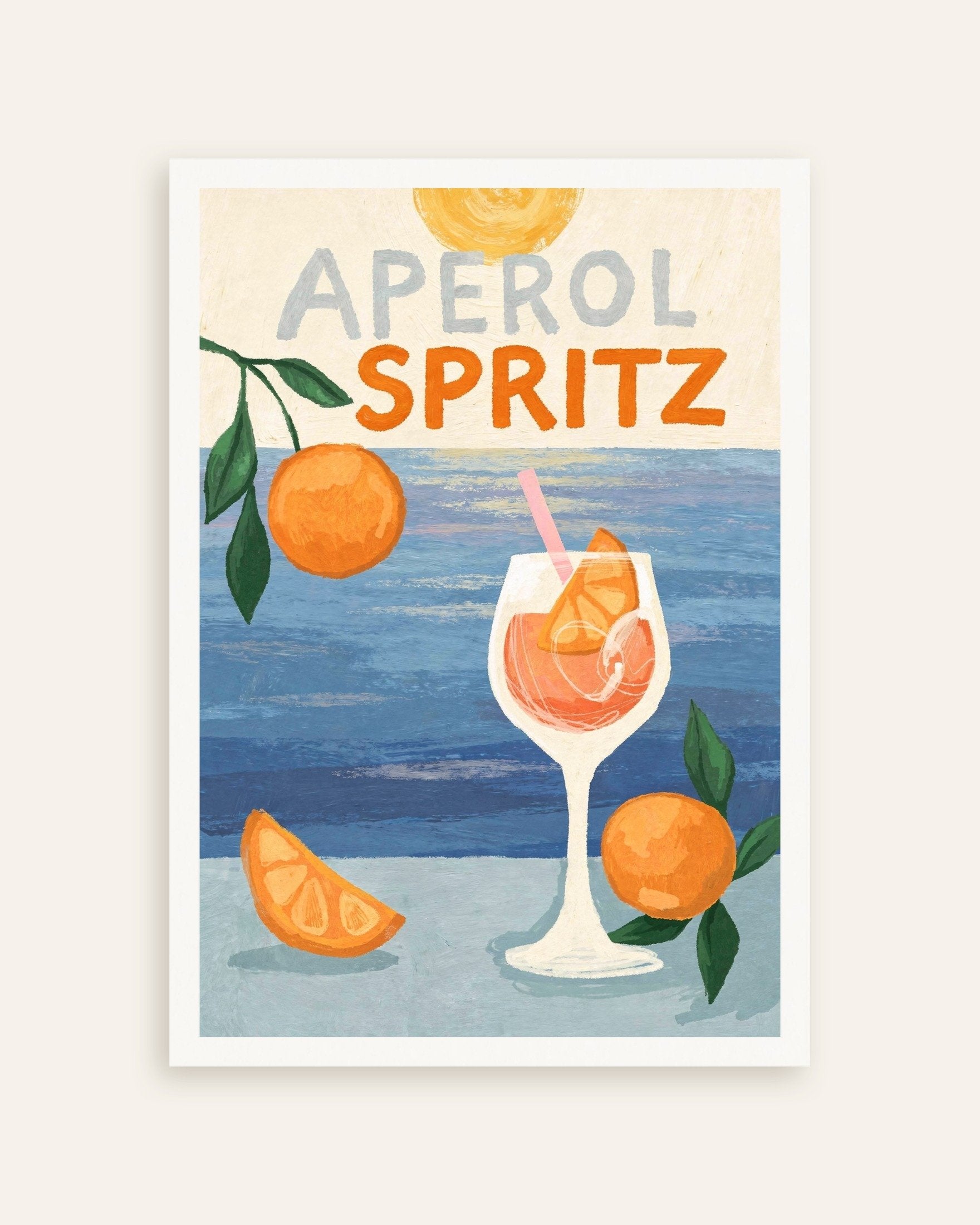 Poster of Aperol Spritz at Sunset - Cocktail Poster, thumbnail