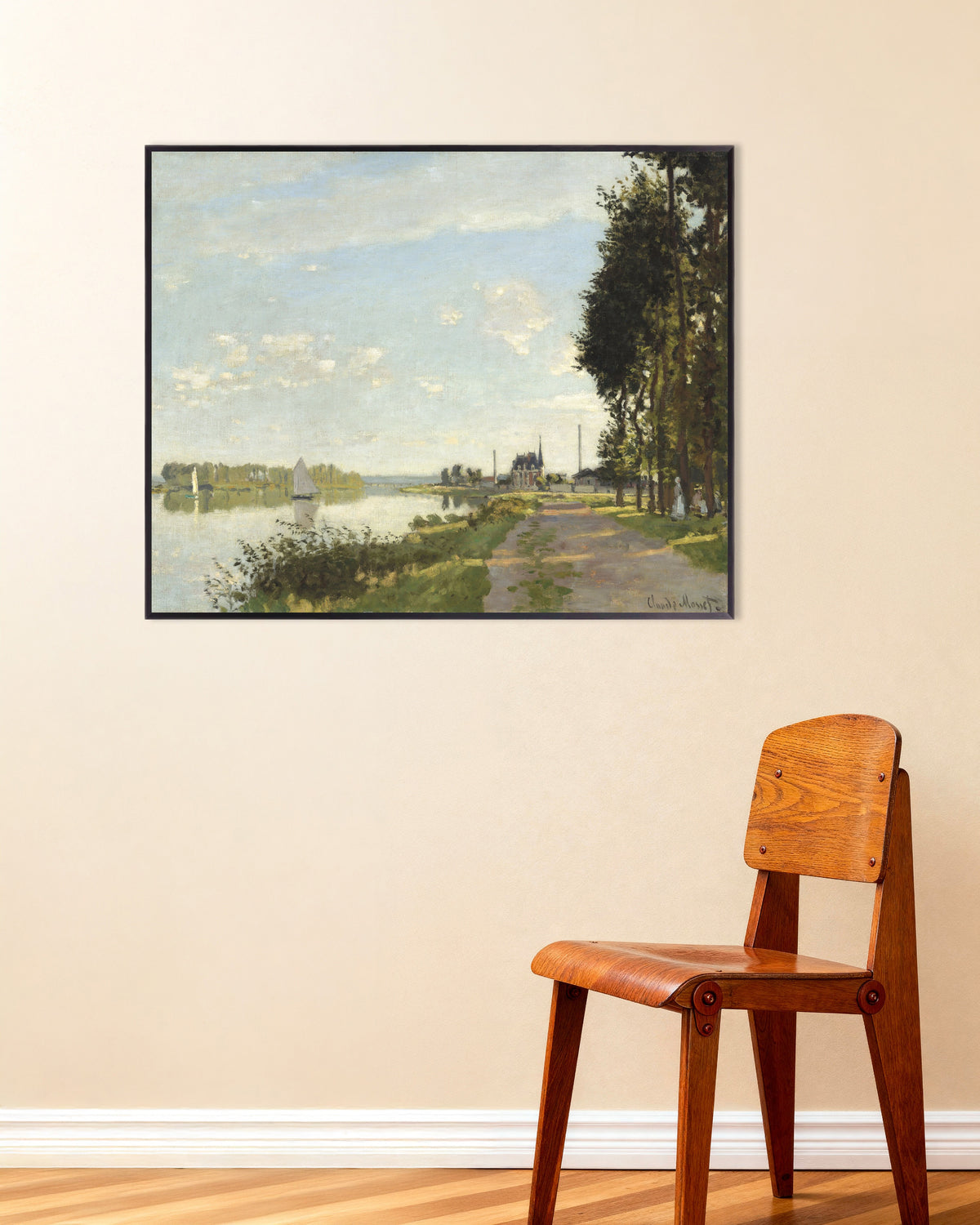 Poster Argenteuil (circa 1872) di Claude Monet con cornice in metallo