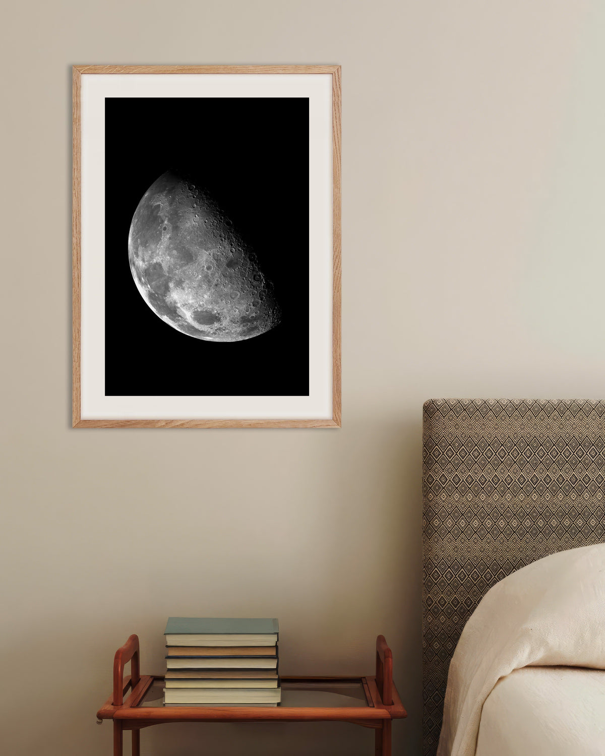 Poster of Astronomy poster, the Moon, with natural wooden frame