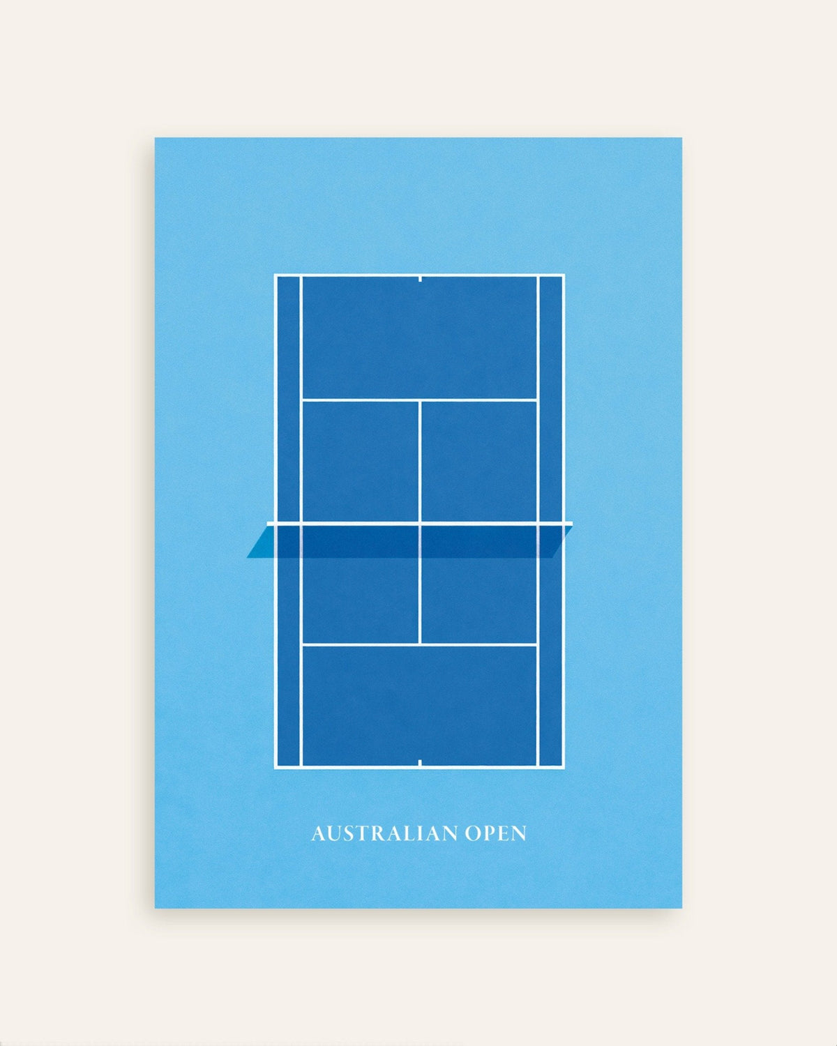 Poster « Tennis de l'Open d'Australie – court bleu minimaliste », vignette
