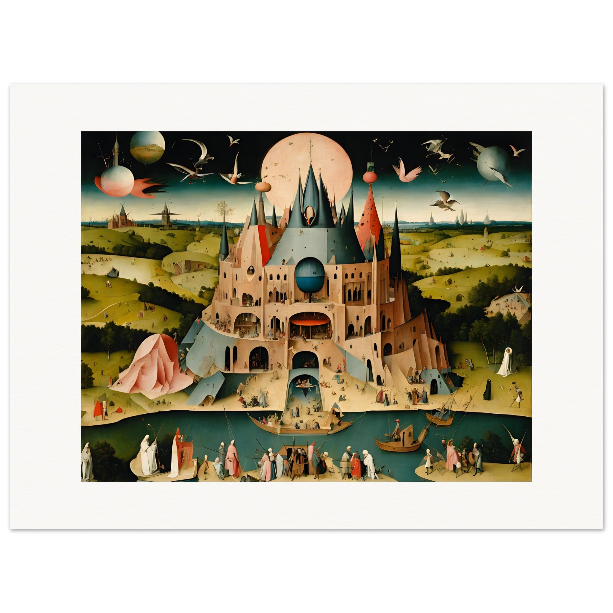 Allegorie morali e visioni caotiche del paradiso e dell'inferno, architettura brutalista - Poster