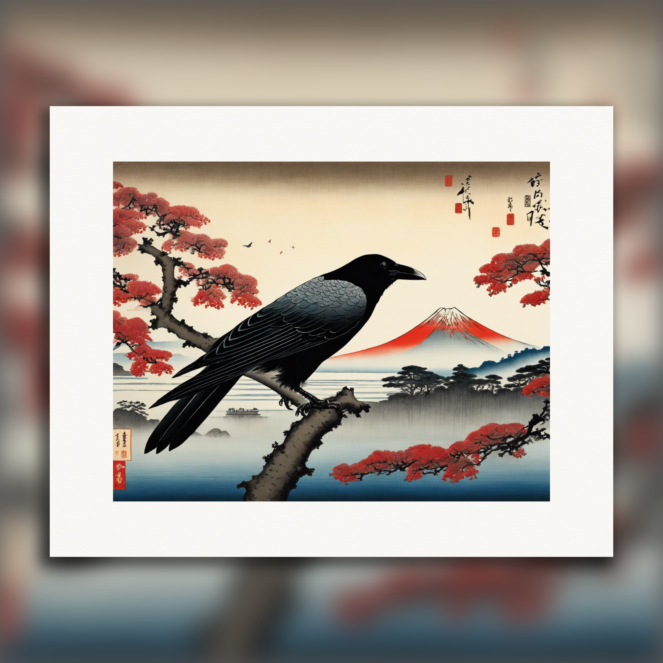Viste poetiche ukiyo-e, momenti fugaci, Corvo - Poster