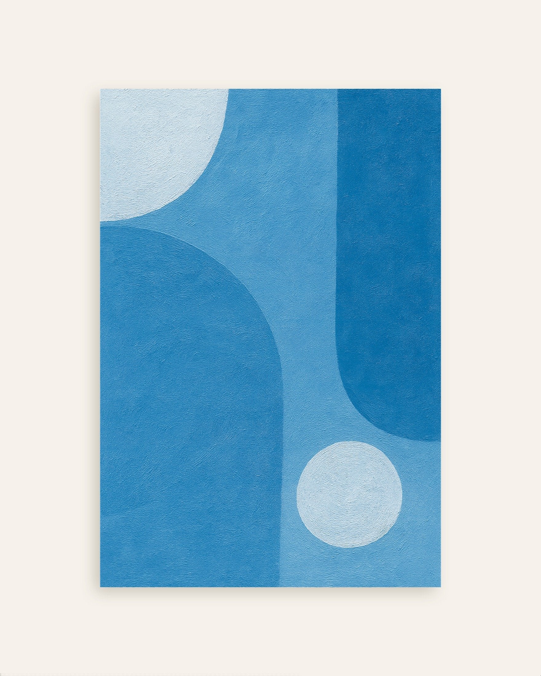 Poster of Blue Atmosphere – abstract blue shapes poster, thumbnail