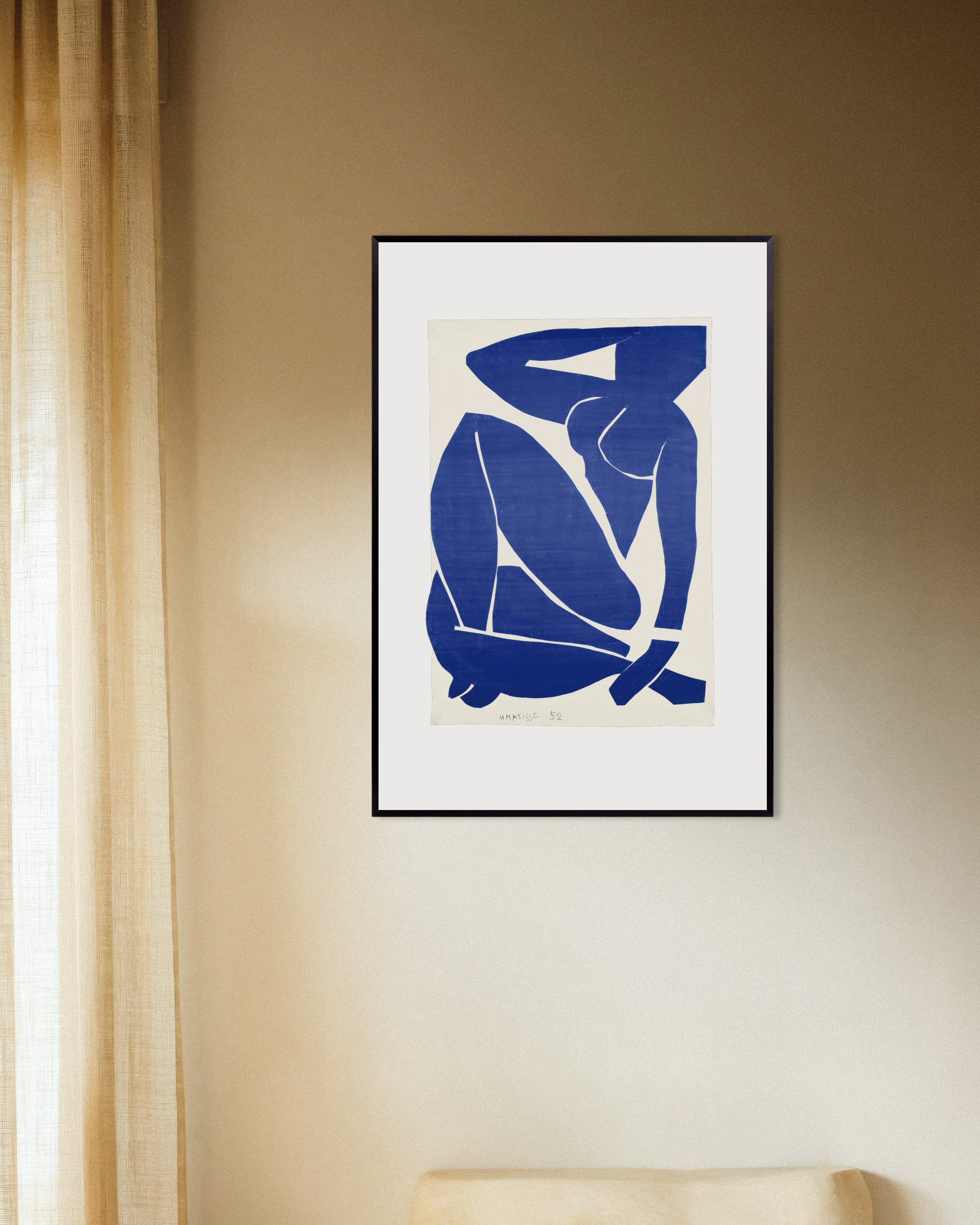Poster of Blue Nude III (1952) by Henri Matisse - Poster, with metal frame