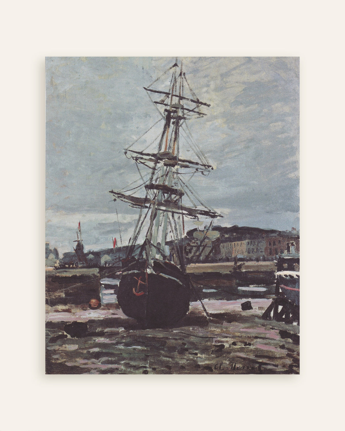 Affiche Bateau échoué à Fécamp (1868) de Claude Monet, miniature