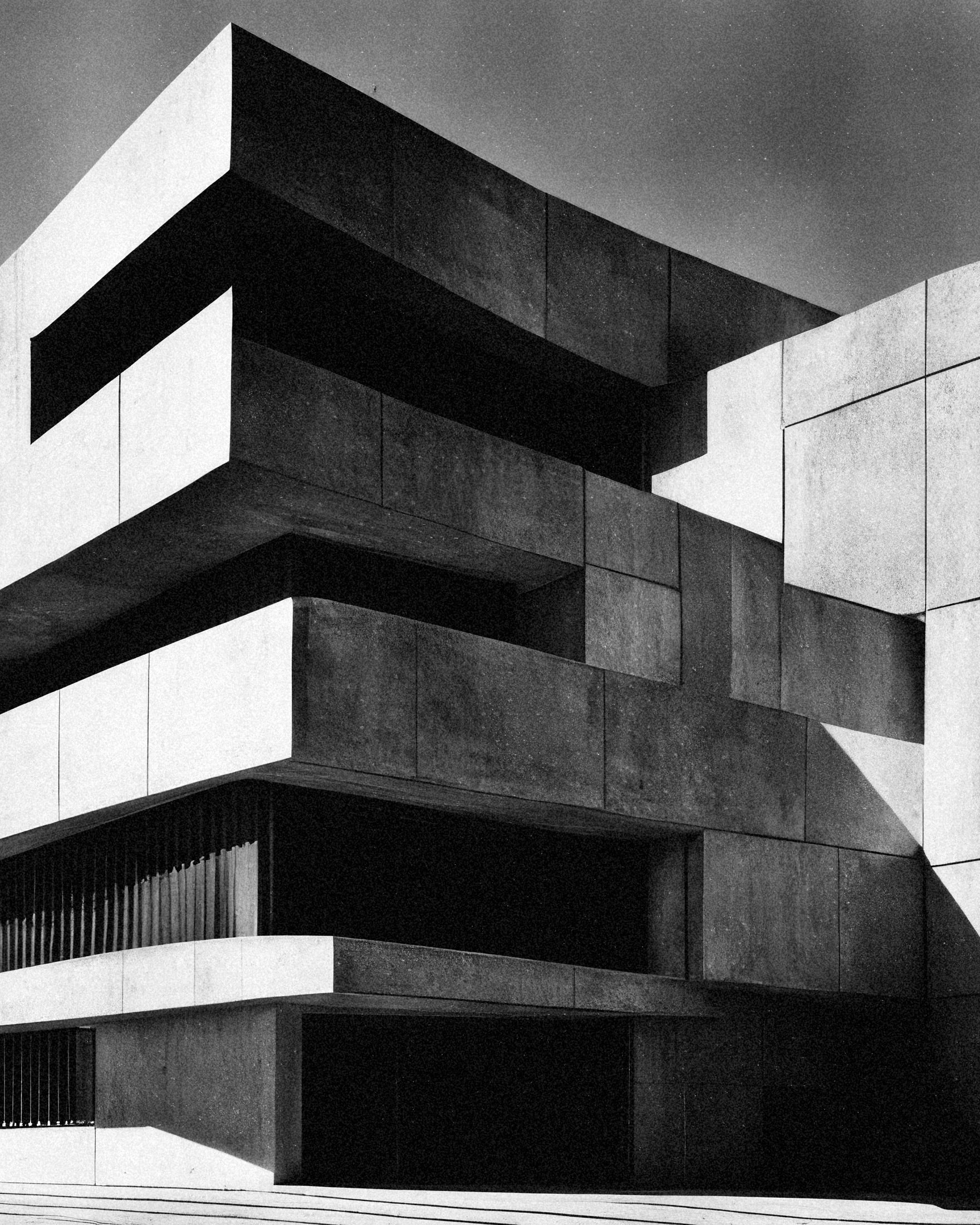 Brutalistisches Architekturposter – Zeitgemässes Beton-Design