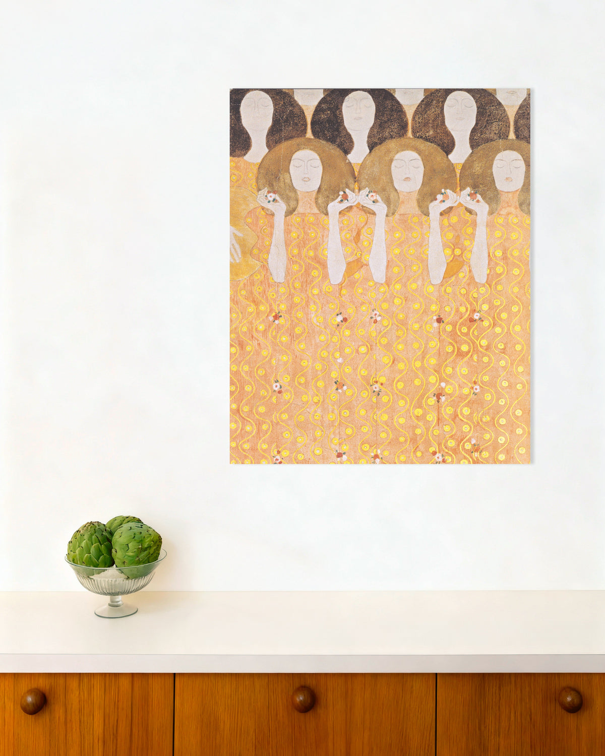 Poster Chor der Paradiesengel, Beethovenfries (1902) von Gustav Klimt