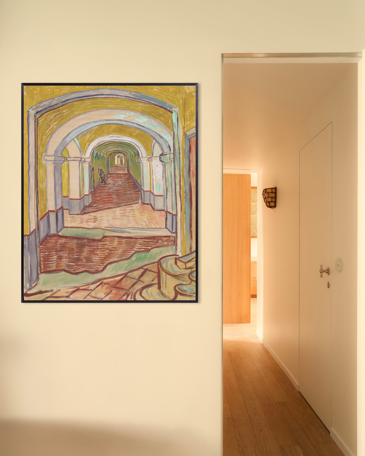 Poster de Corridor de l’asile (1889) de Vincent van Gogh, avec cadre en métal