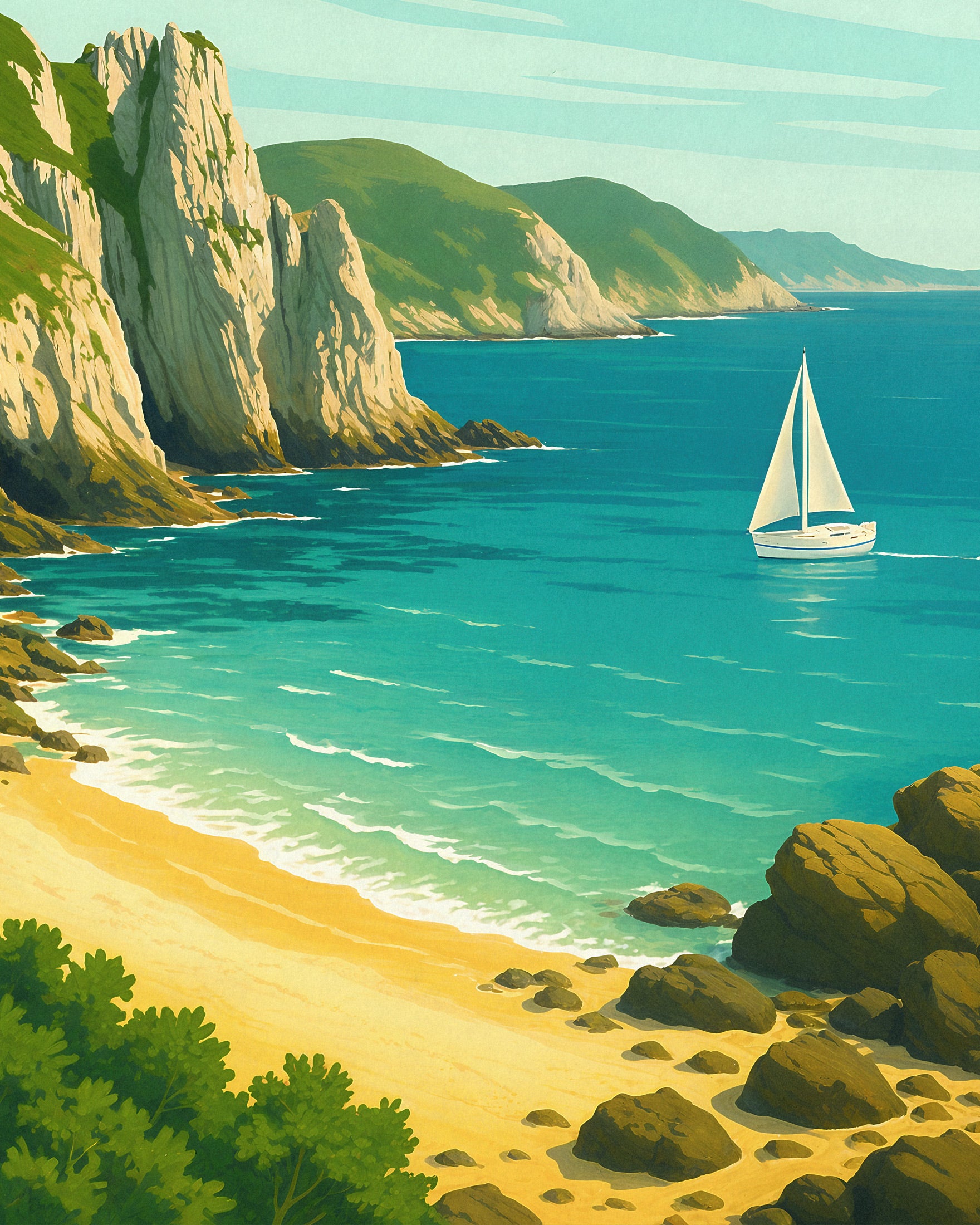 Crozon Reiseplakat - Küste der Bretagne Poster