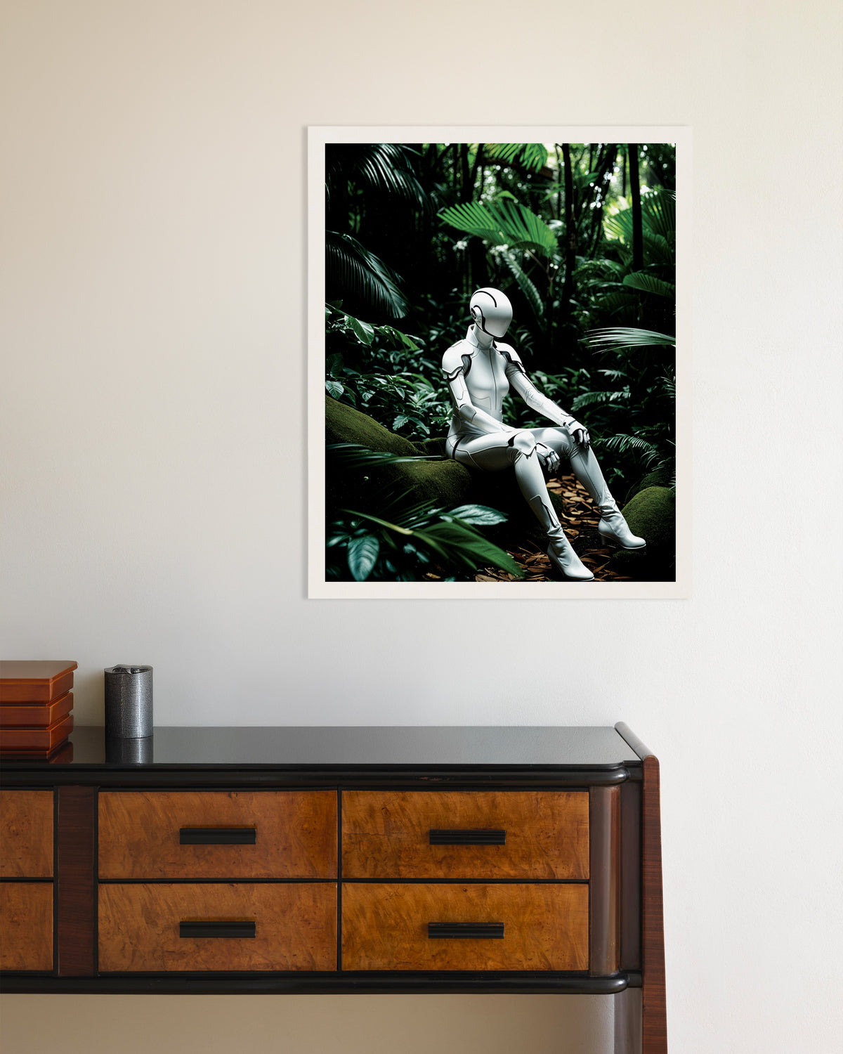 Poster „Cyborg im tiefen Dschungel“