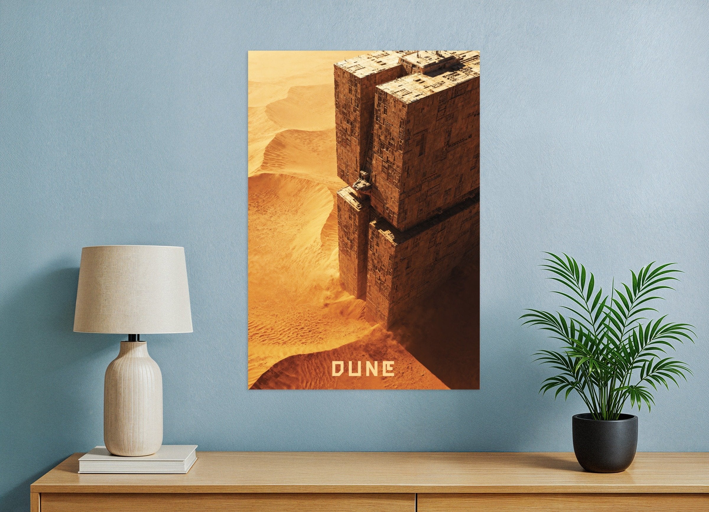 Poster of Desert Fortress Poster, Dune, Sci-Fi Megastructure Art Print