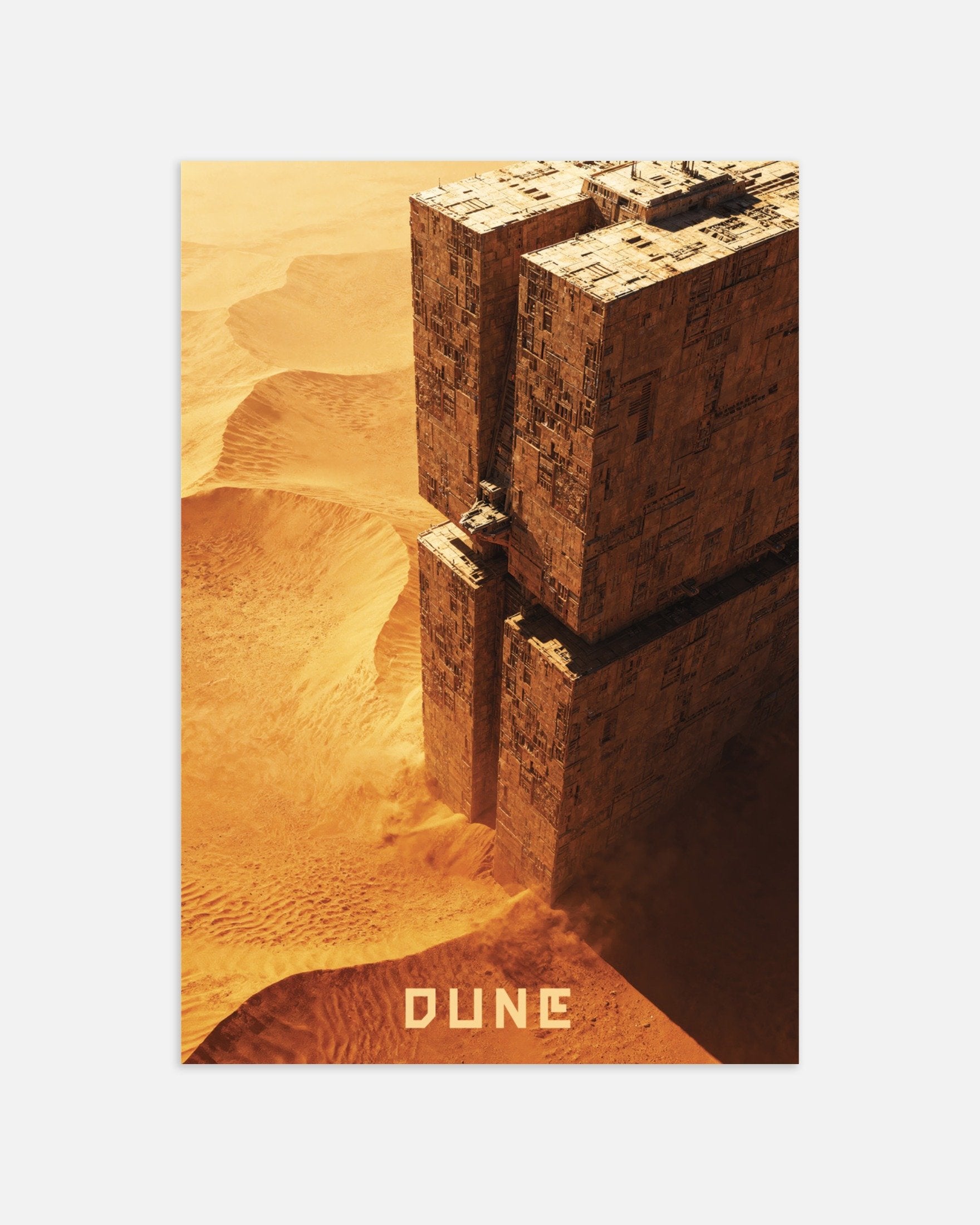 Poster of Desert Fortress Poster, Dune, Sci-Fi Megastructure Art Print, thumbnail