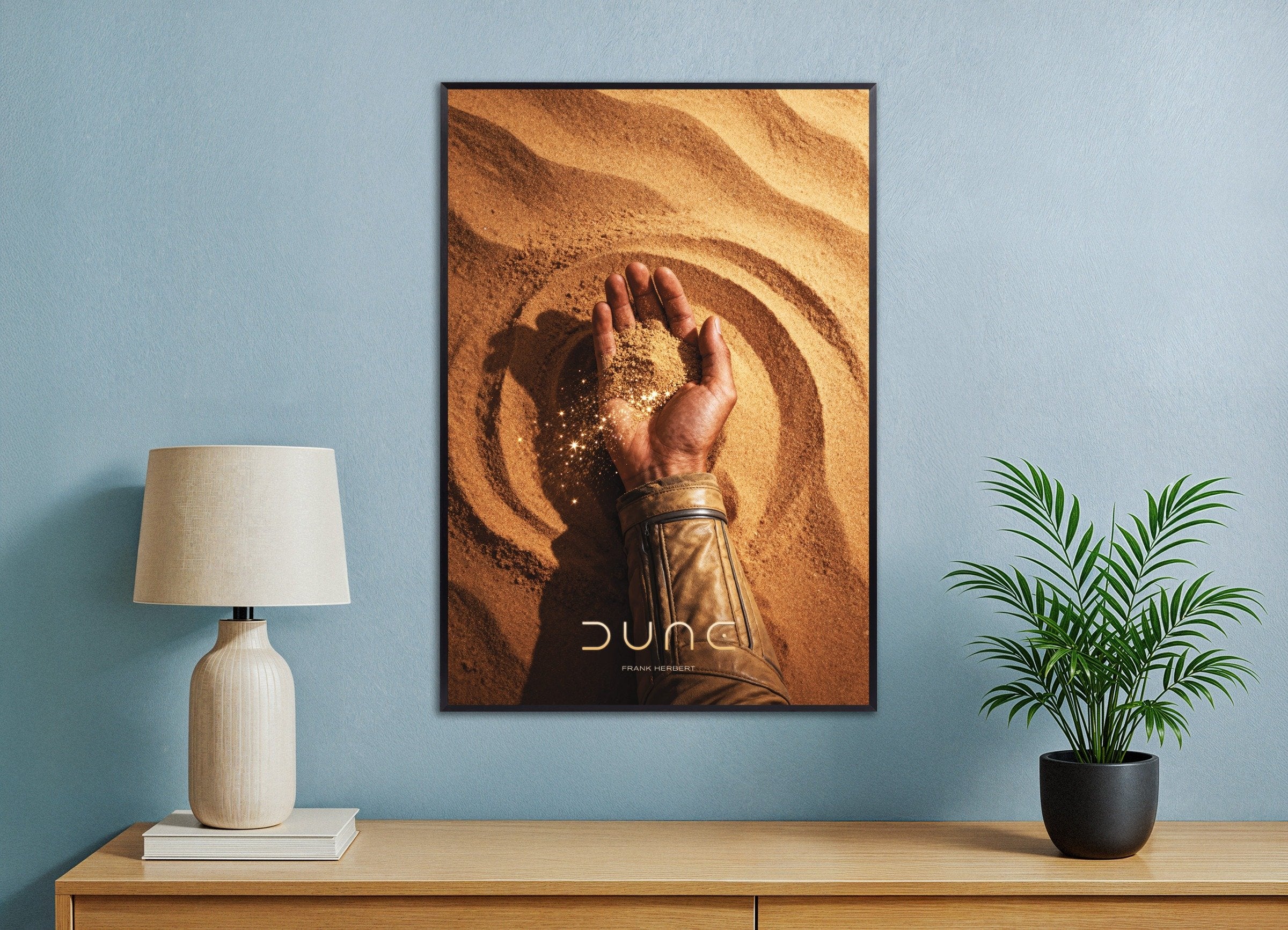 Poster of Desert Hand Poster, Dune, Sci-Fi Sand Art Print, with metal frame