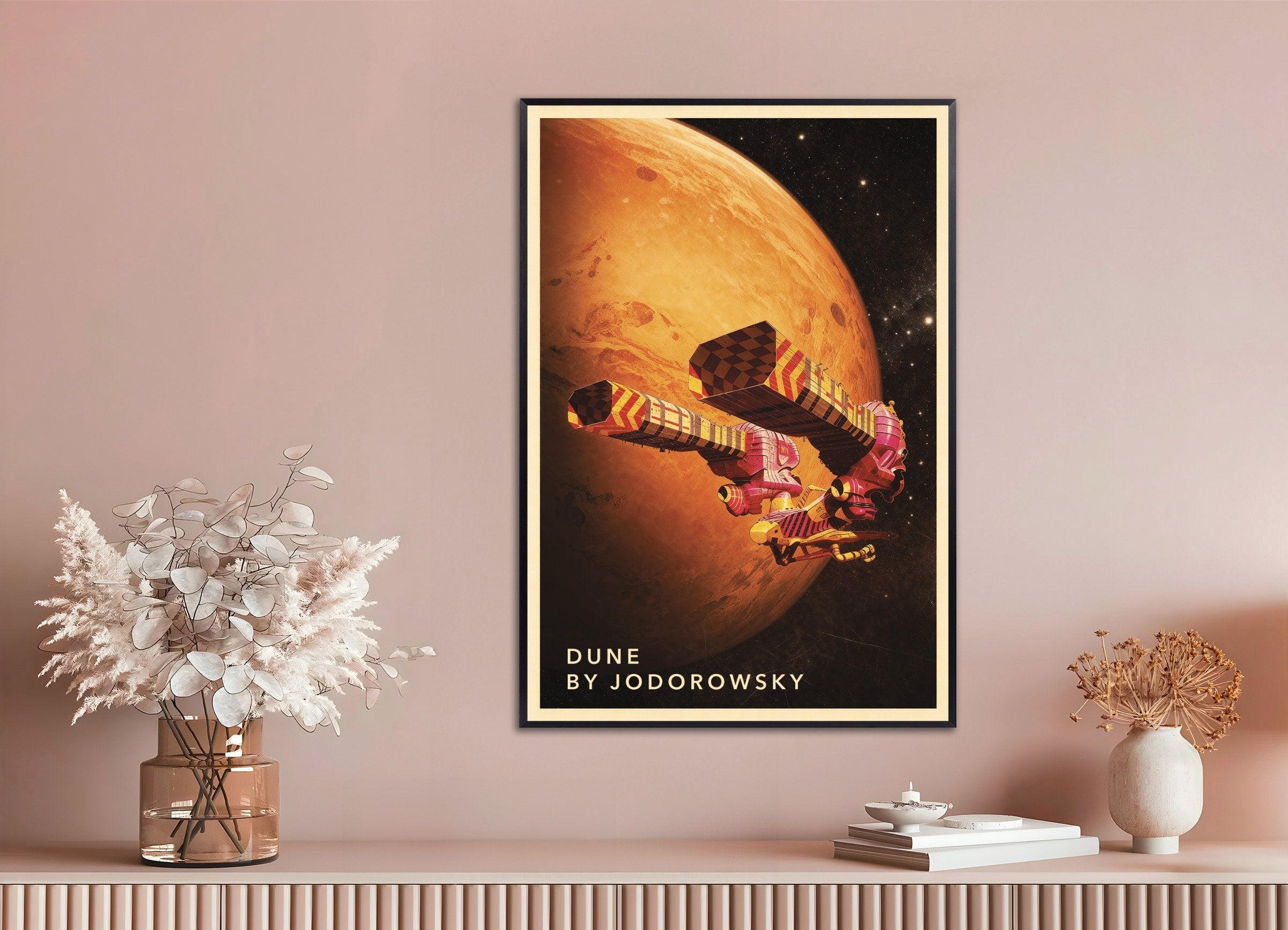 Poster of Dune by Jodorowsky Poster, Retro Sci-Fi Art Print, with metal frame