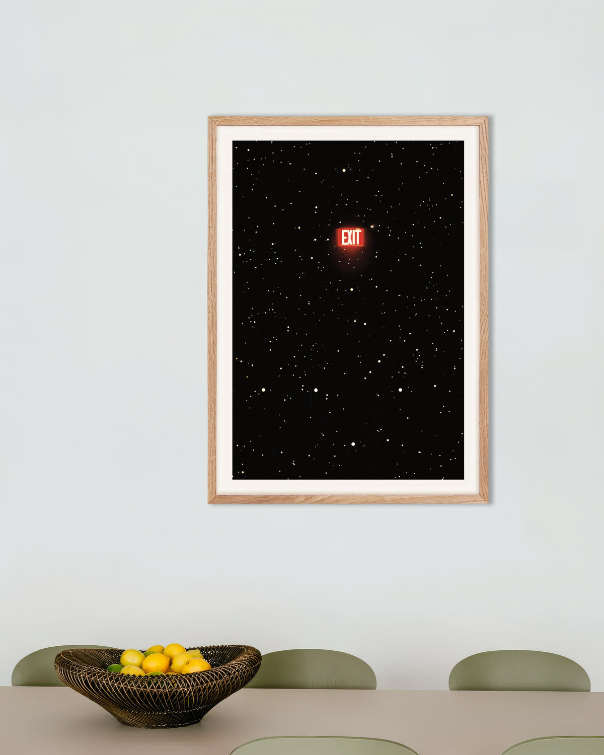 Poster of Exit to the Universe - Poster, with natural wooden frame
