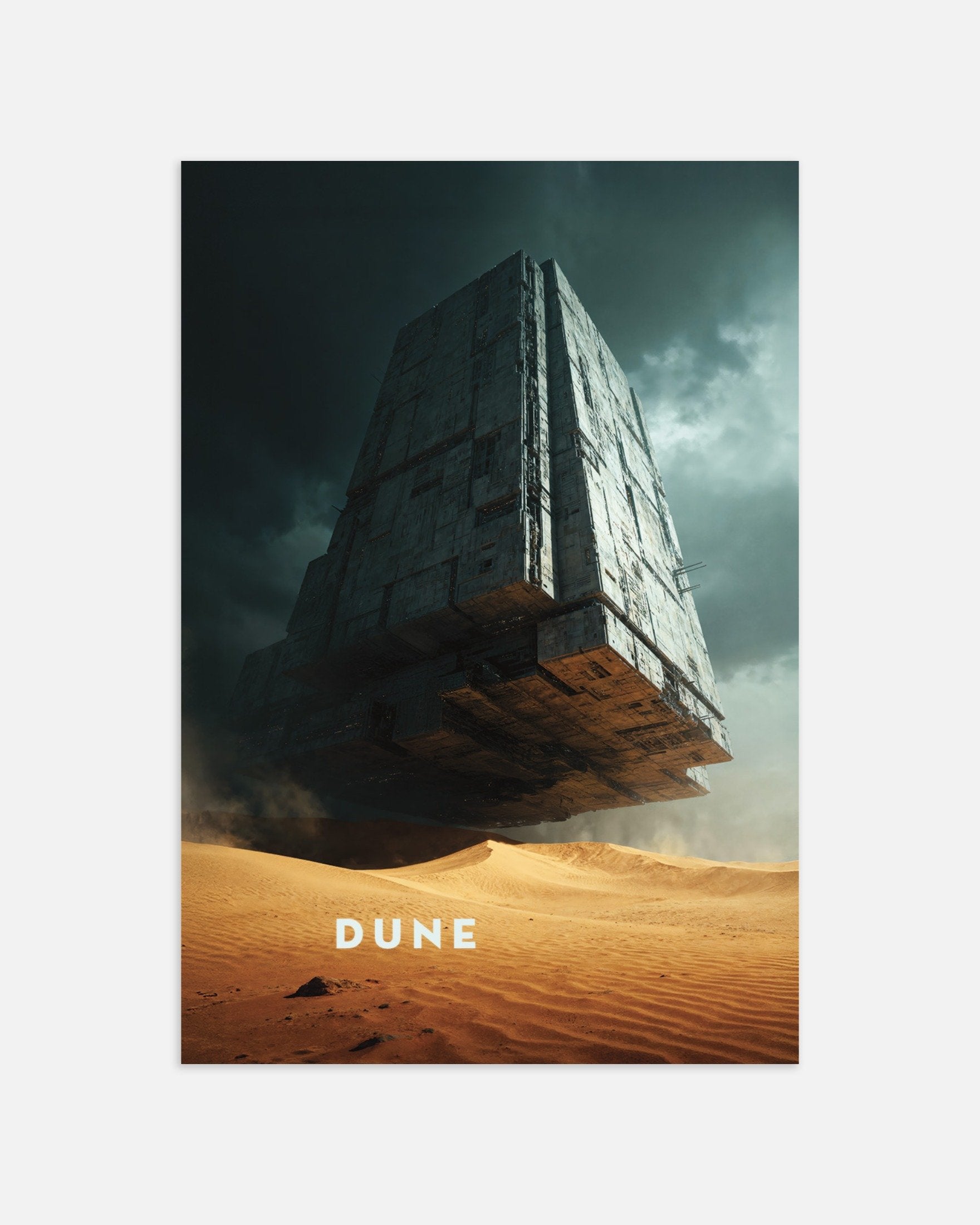 Poster of Floating Megastructure Poster, Dune, Sci-Fi Desert Art Print, thumbnail