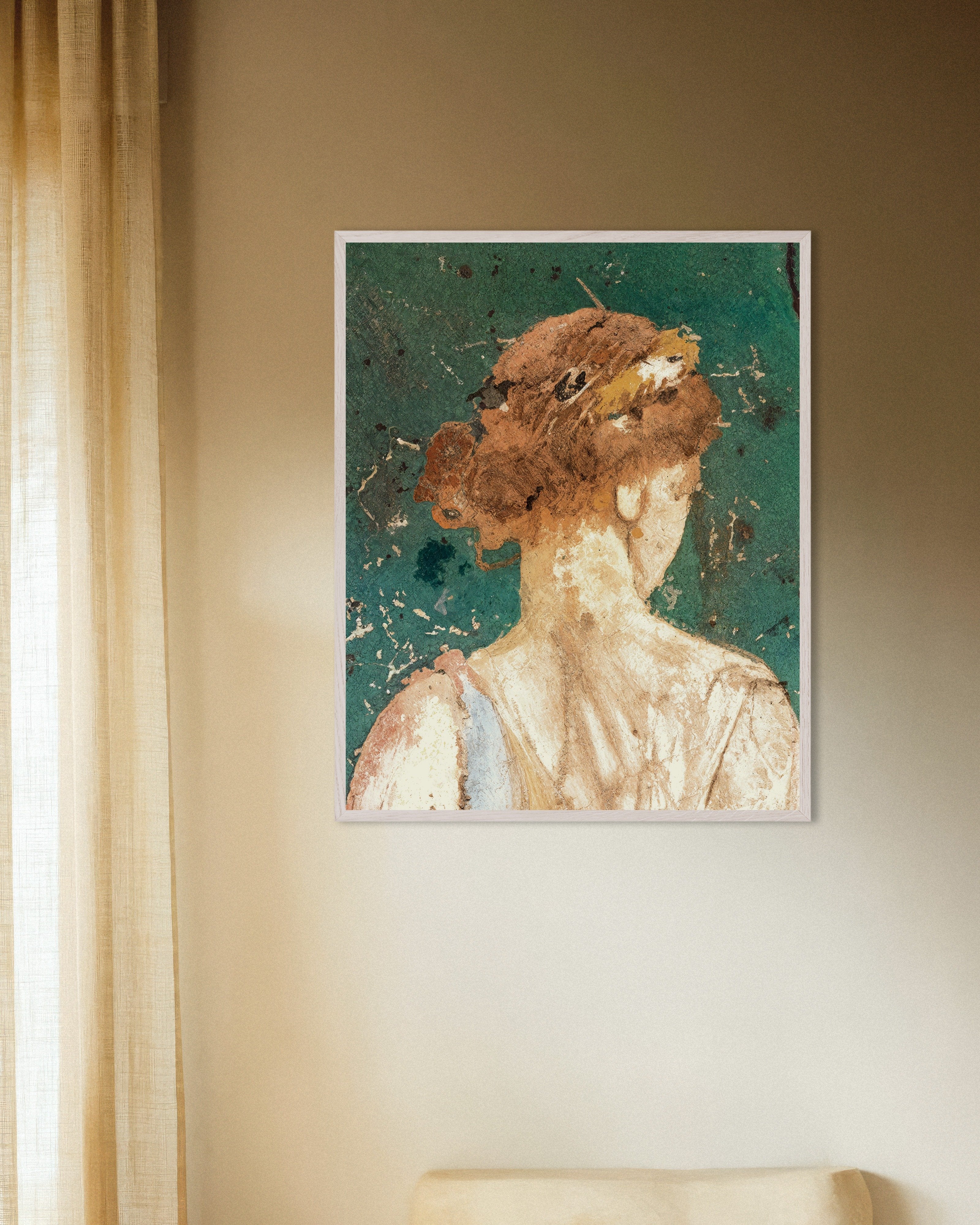 Poster of Flora of Stabiae, Primavera Fresco Detail - Poster, with white wooden frame