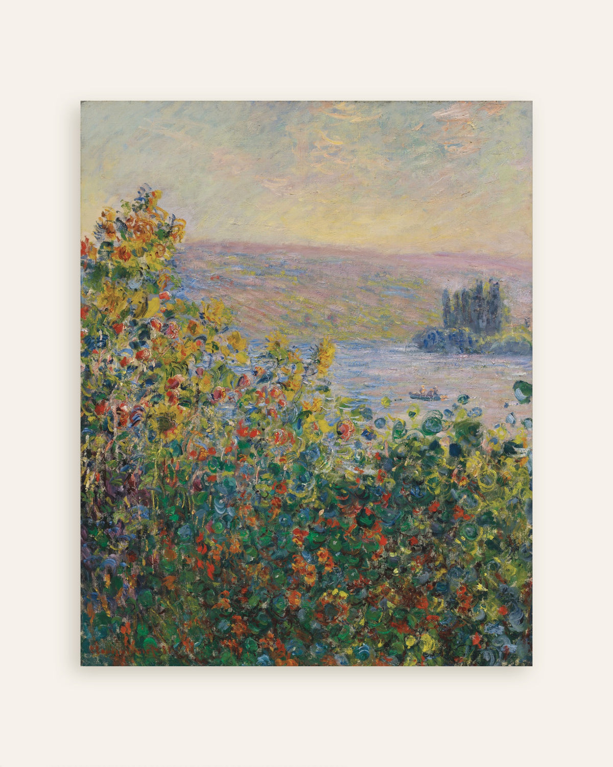 Poster Blumenbeete in Vétheuil (1881) von Claude Monet, Vorschaubild