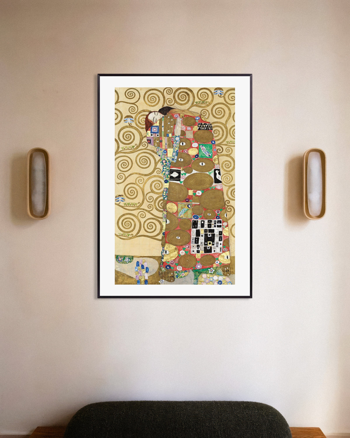 Poster de L’Accomplissement, Frise Stoclet (1910–1911) de Gustav Klimt, avec un cadre métallique