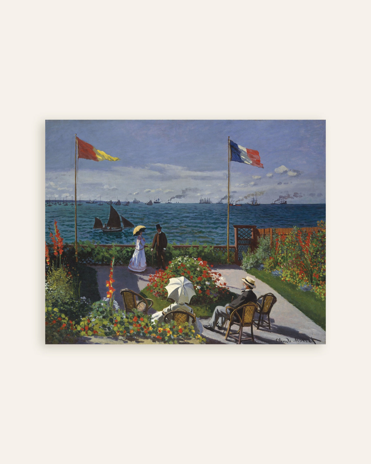 Poster Garten in Sainte-Adresse (1867) von Claude Monet, Vorschaubild