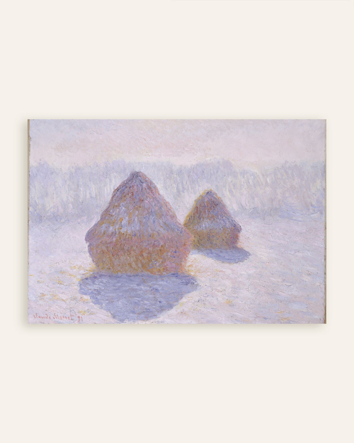 Poster Getreideschober, Schnee und Sonne (1891) von Claude Monet, Vorschaubild